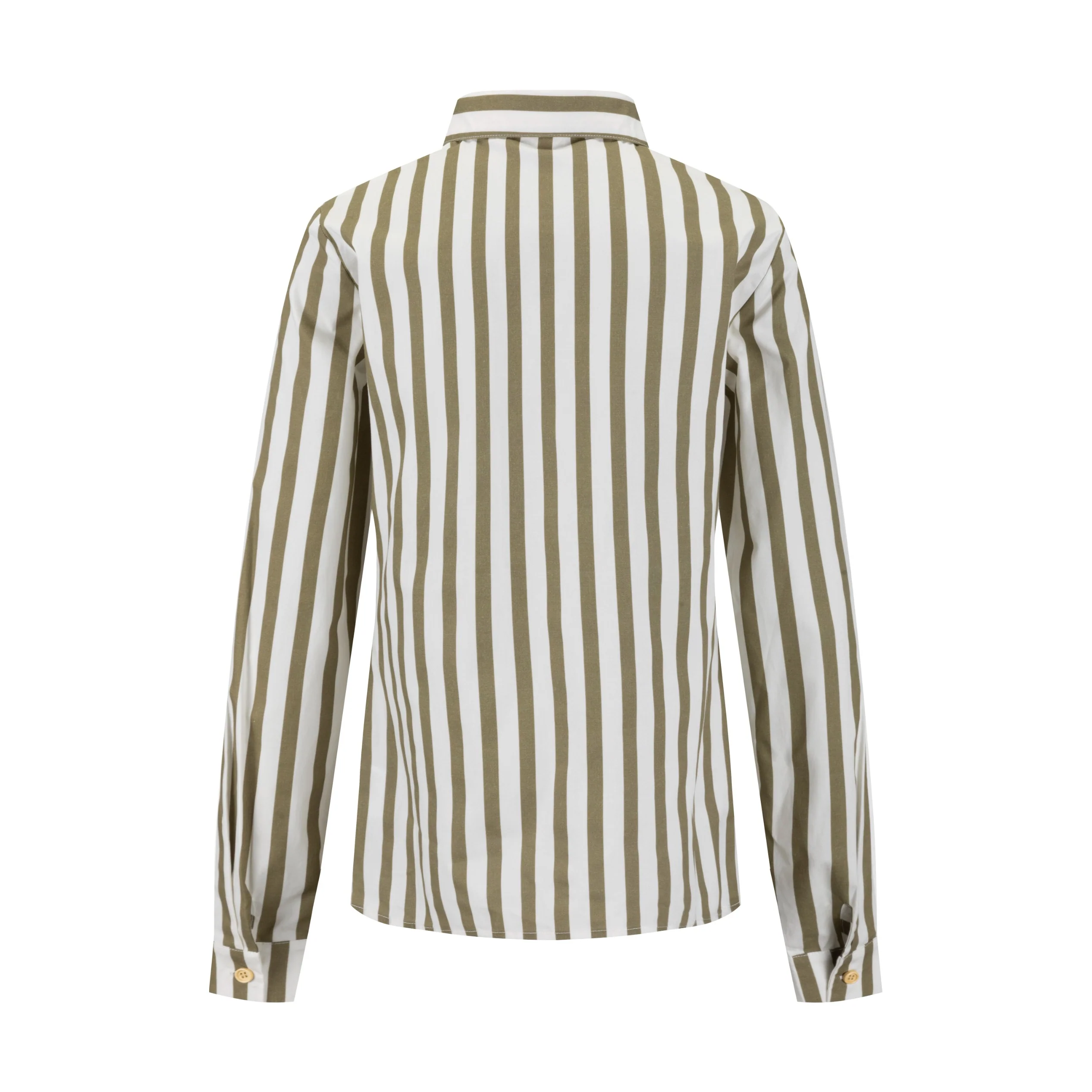 Bold Striped Blouse - Pattern Green Moss - Image 3