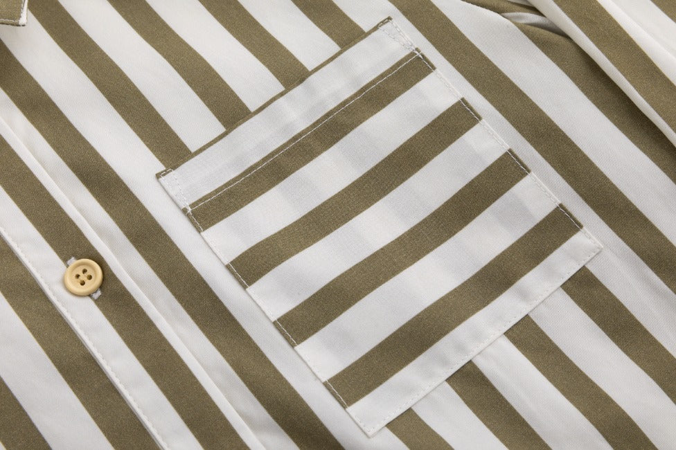 Bold Striped Blouse - Pattern Green Moss - Image 6