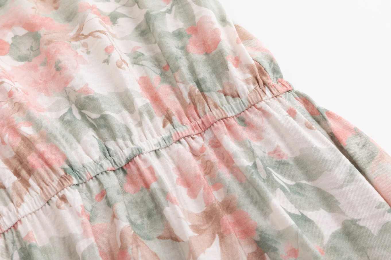 Braided Collar Detail Pink And Green Dress - Image 7