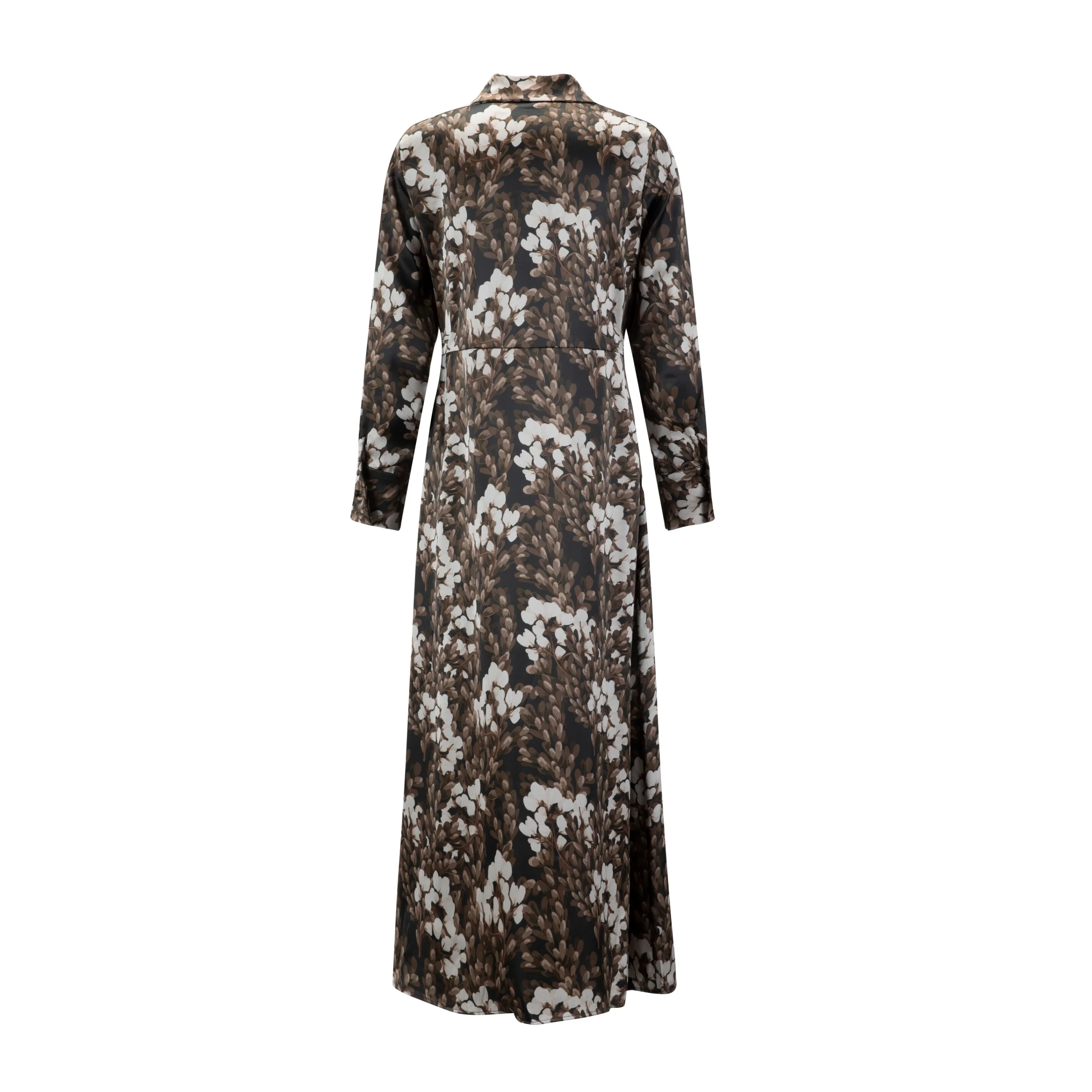 Brown Printed Belted Dress - Image 3