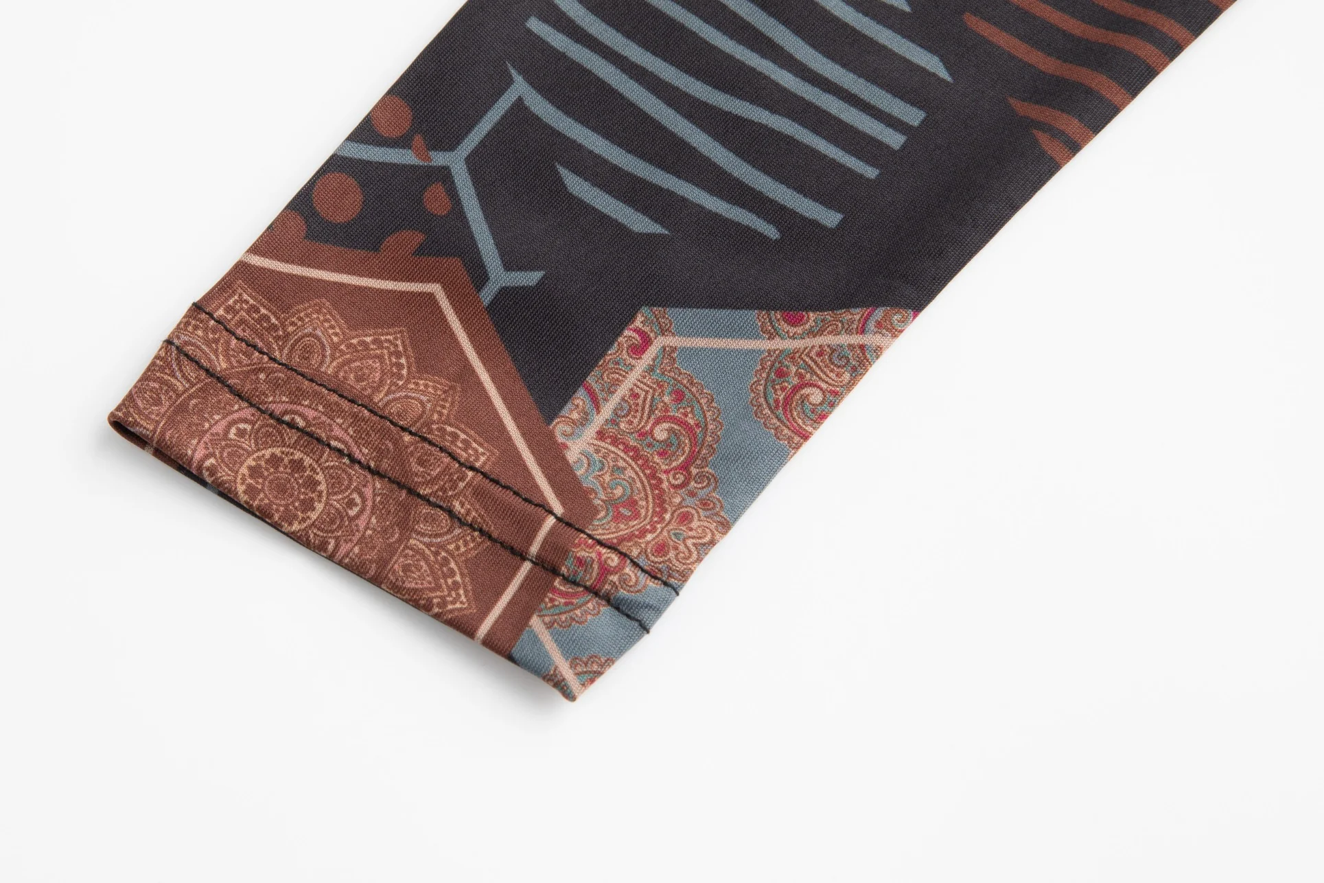 Brown Printed Mock Neck Top - Image 7