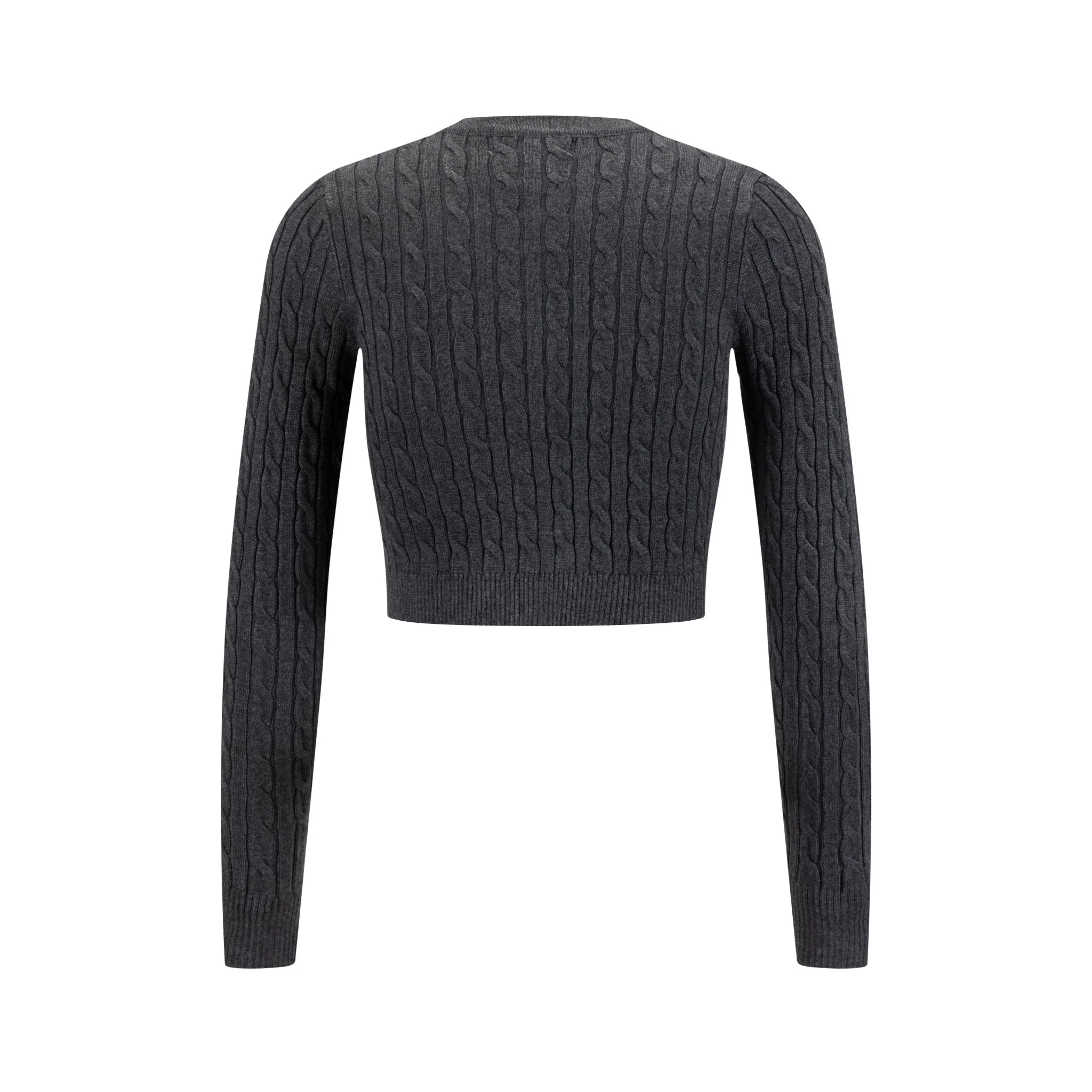 Cable Knit Cardigan - Grey - Image 2
