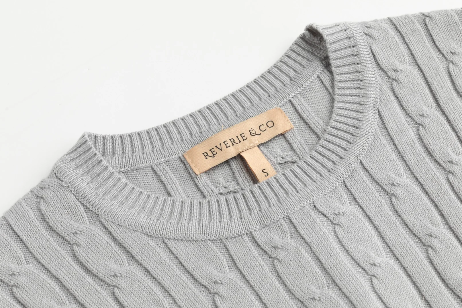 Cable Knit Sweater - Light Gray - Image 4