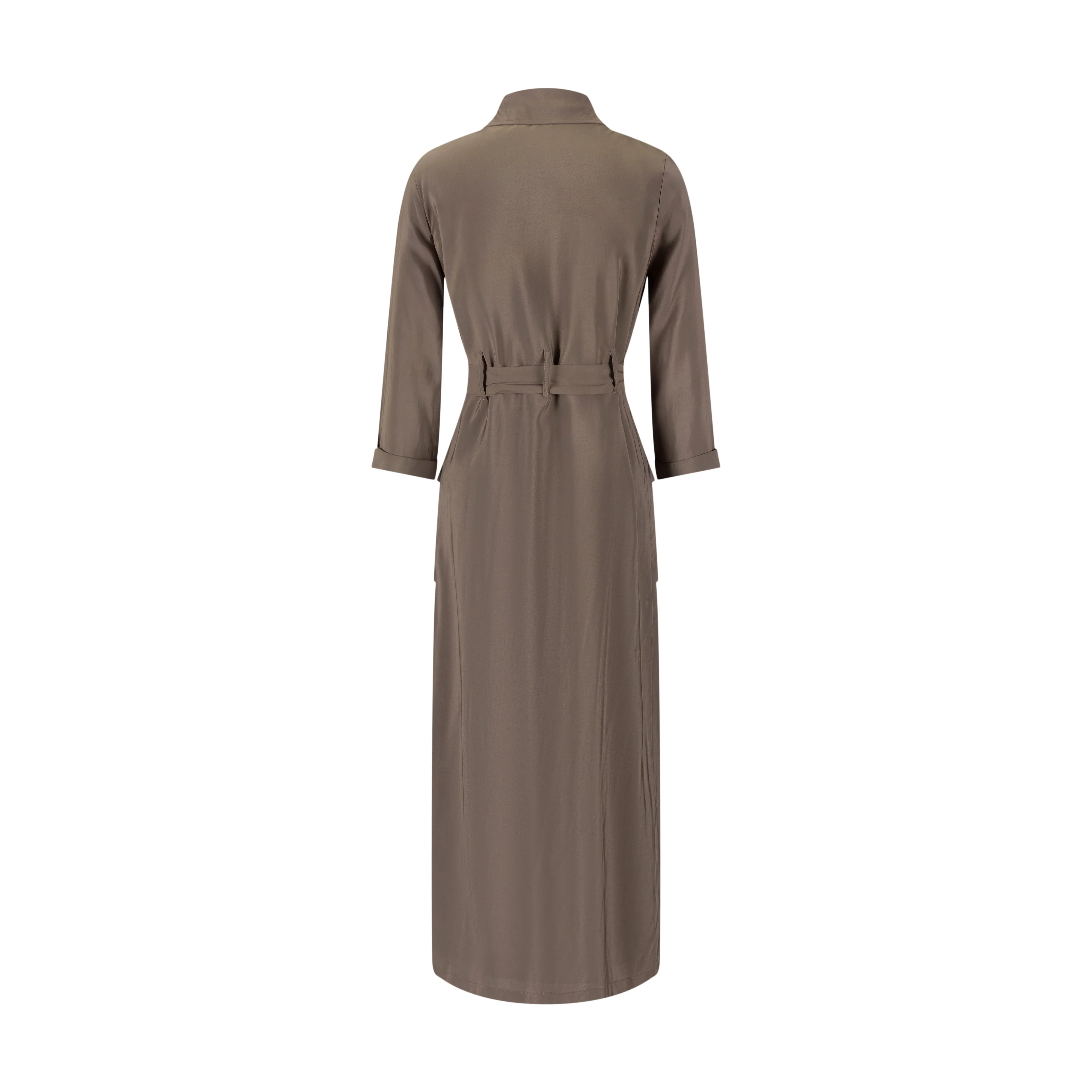 Cargo Linen Dress - Brown - Image 3