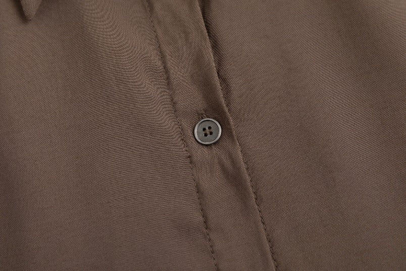 Cargo Linen Dress - Brown - Image 5