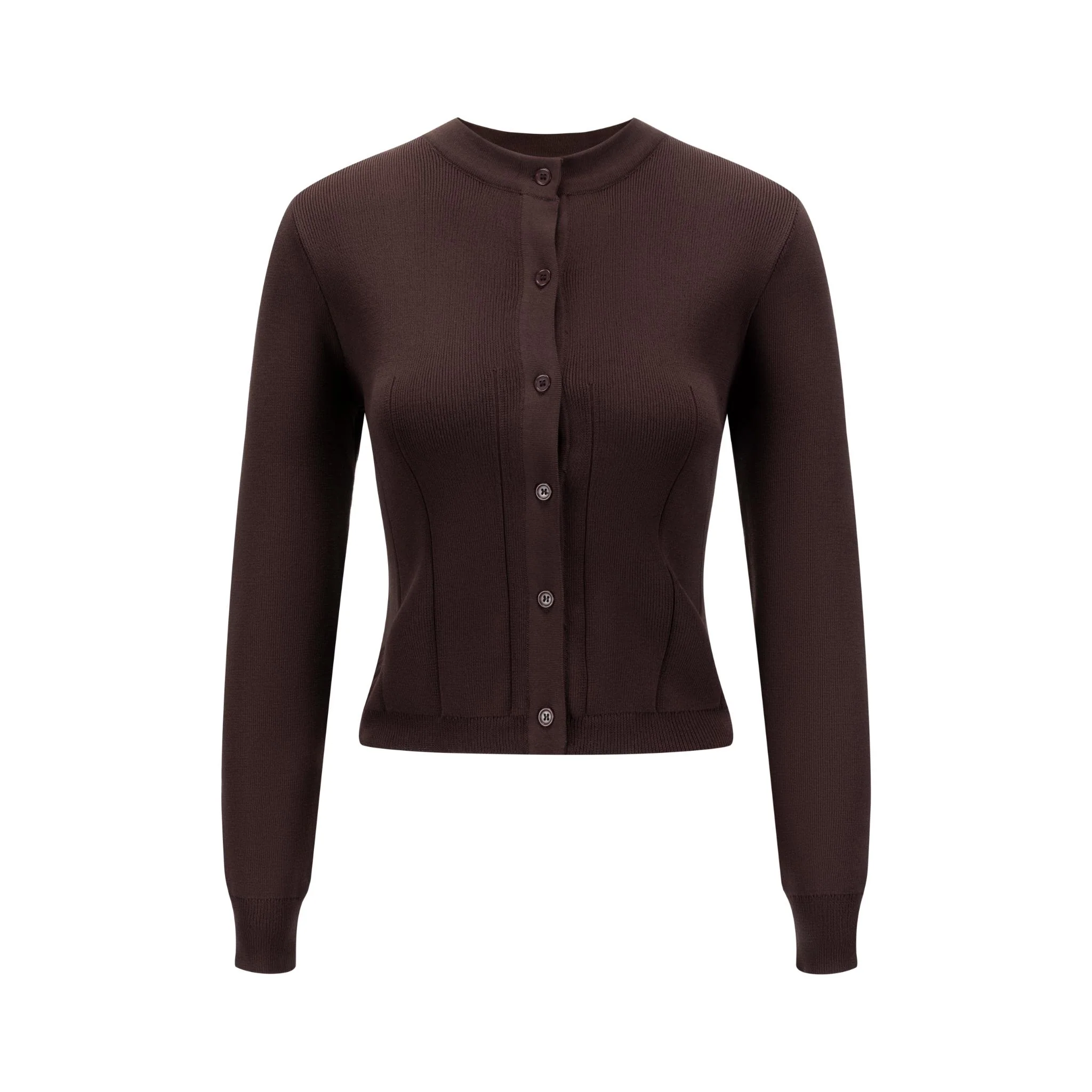 Chocolate Brown Seem Cardigan - Image 2
