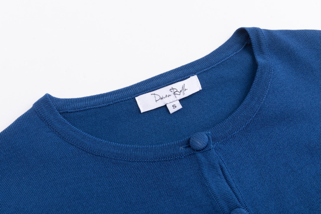 Classic Knit Cardigan - Blue - Image 4