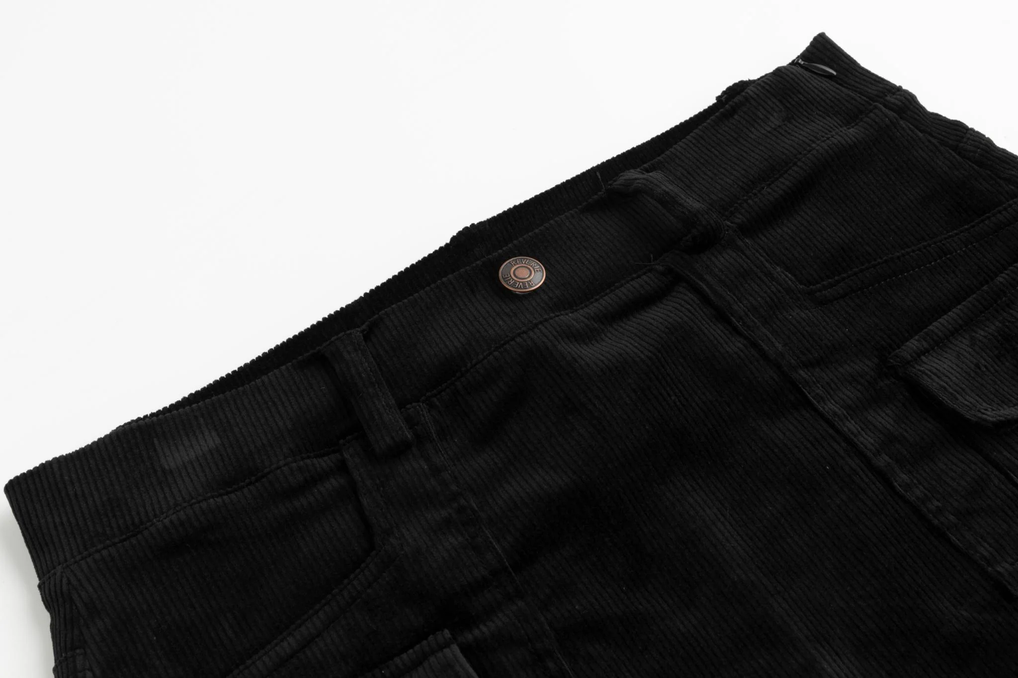 Corduroy Straight Skirt - Black - Image 3