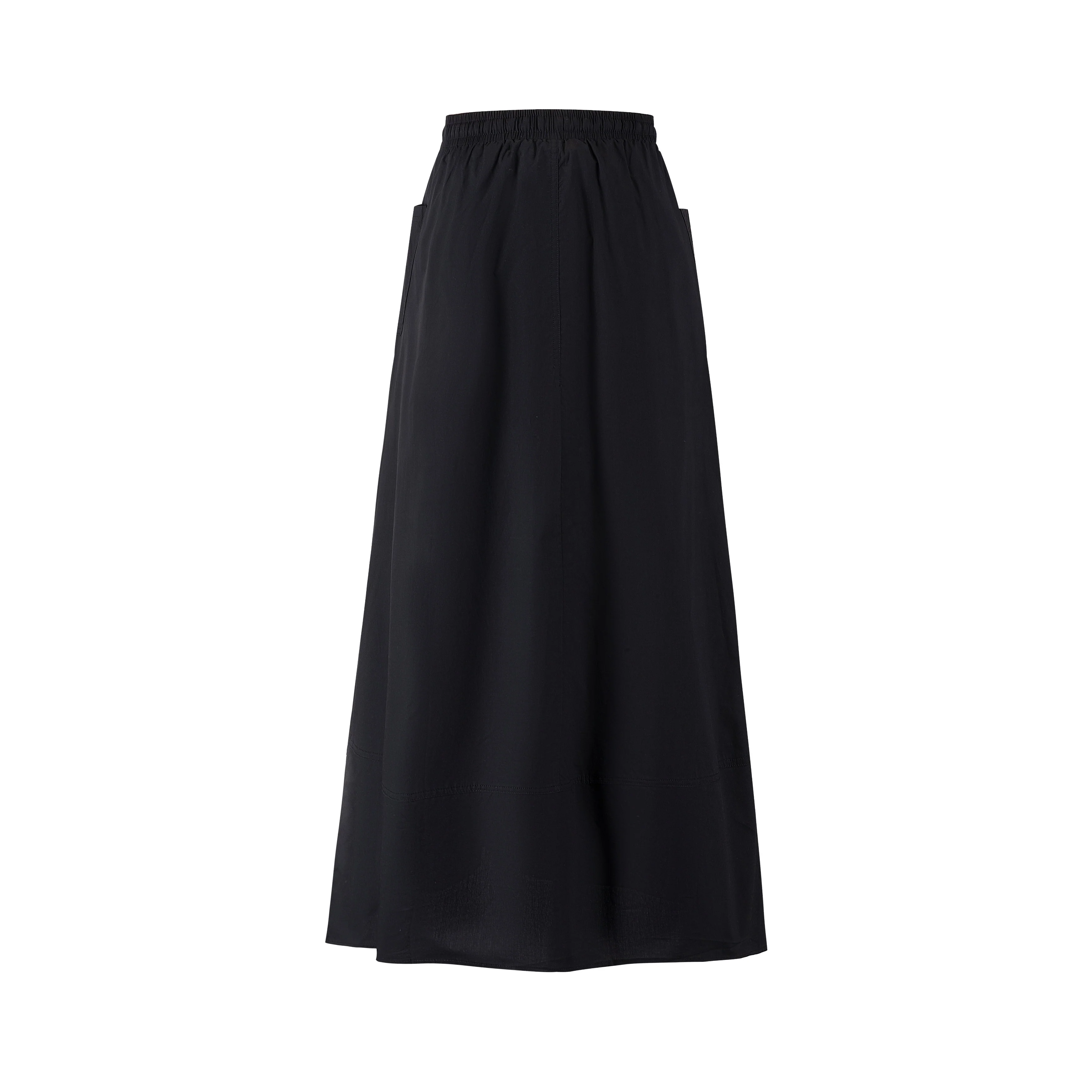Cotton Skirt With Pockets - Black - Image 2