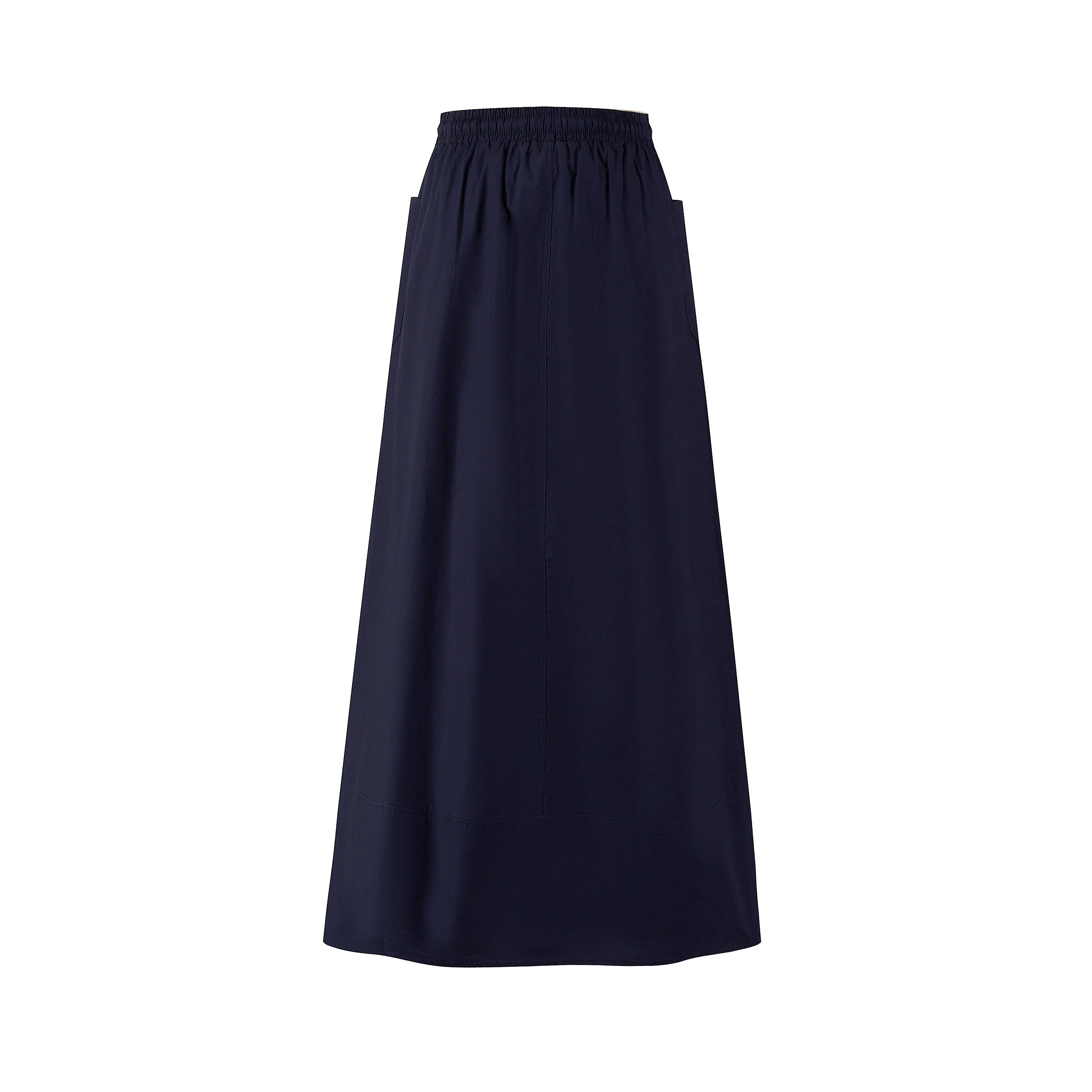 Cotton Skirt With Pockets - Navy - Image 3