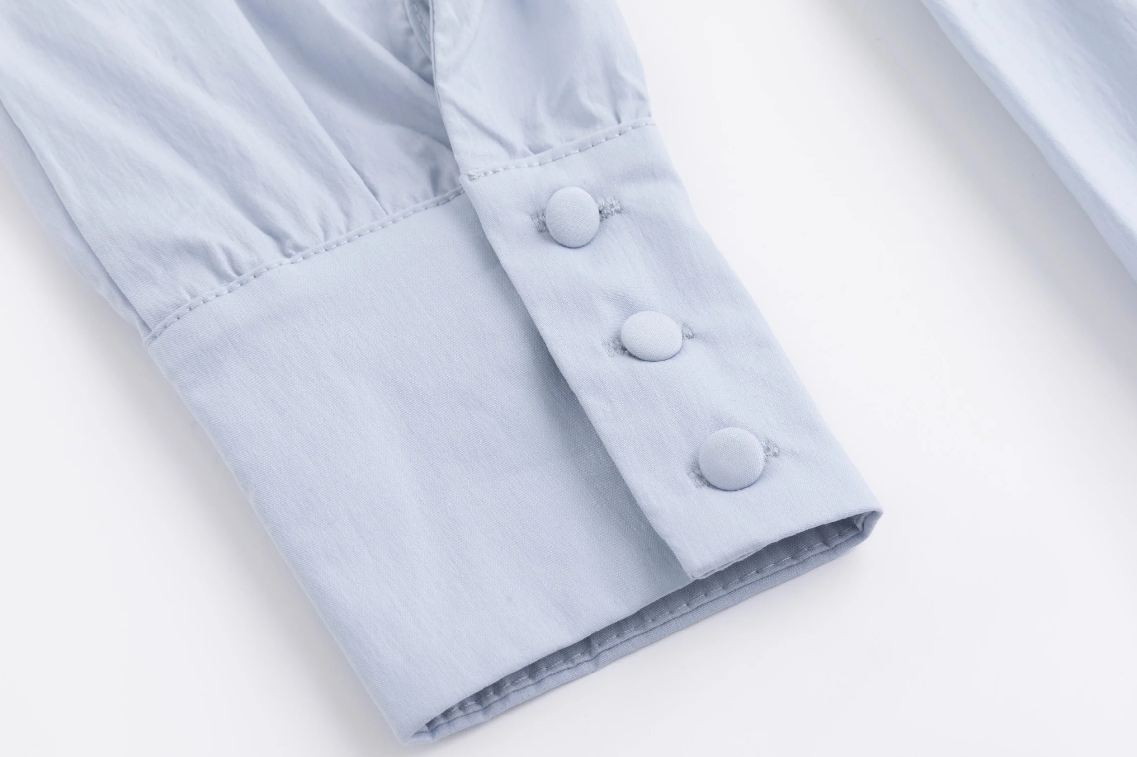 Cotton Slate Blue Belted Dress - Image 4