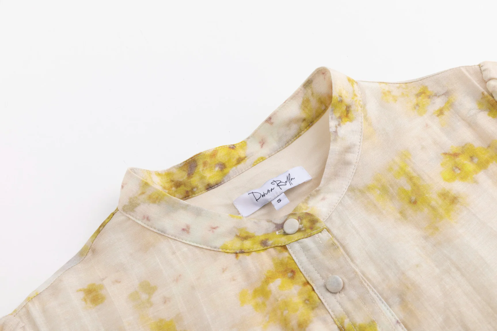 Cream Dress With Floral Print - Yellow - Image 4