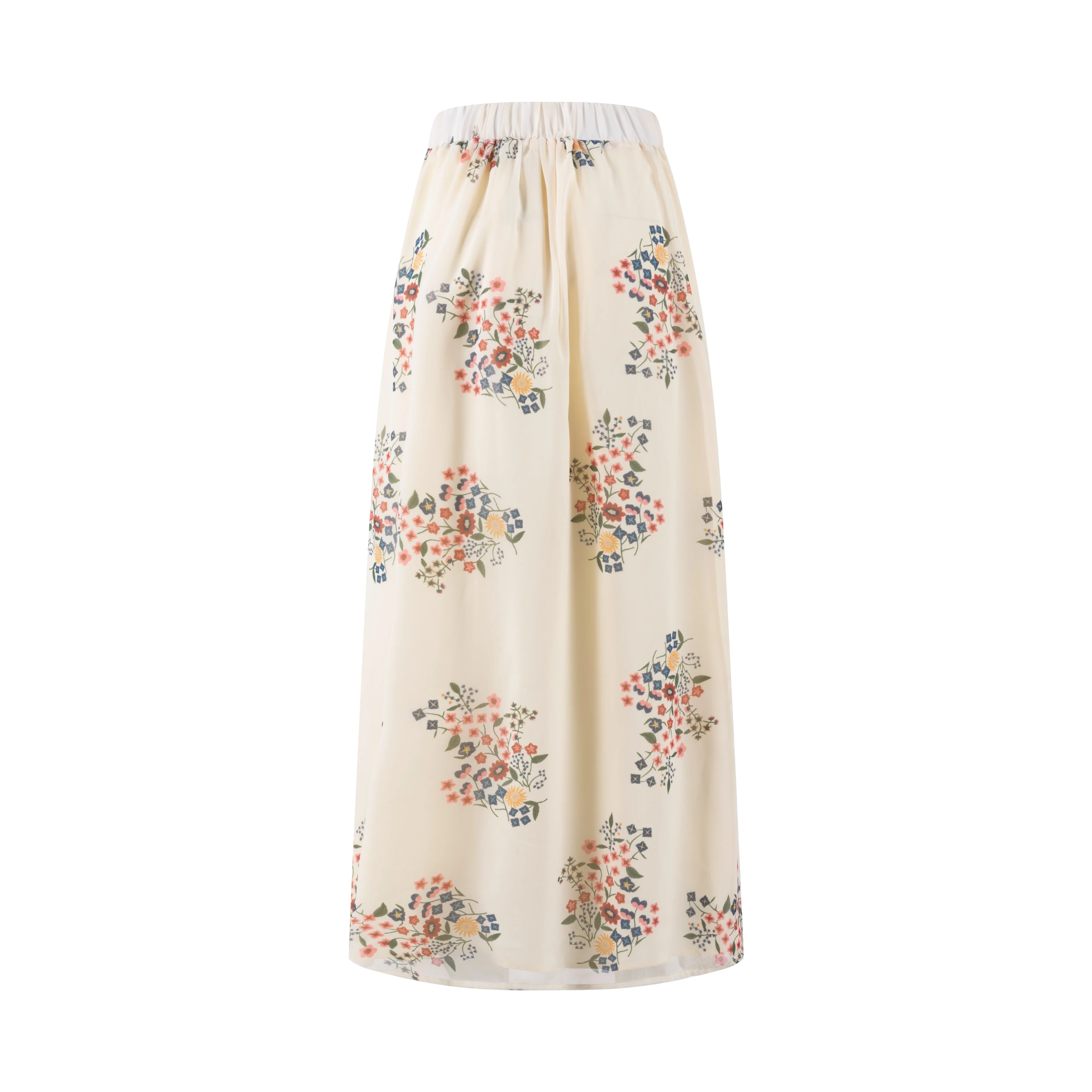Cream Skirt With Floral Print - Image 3