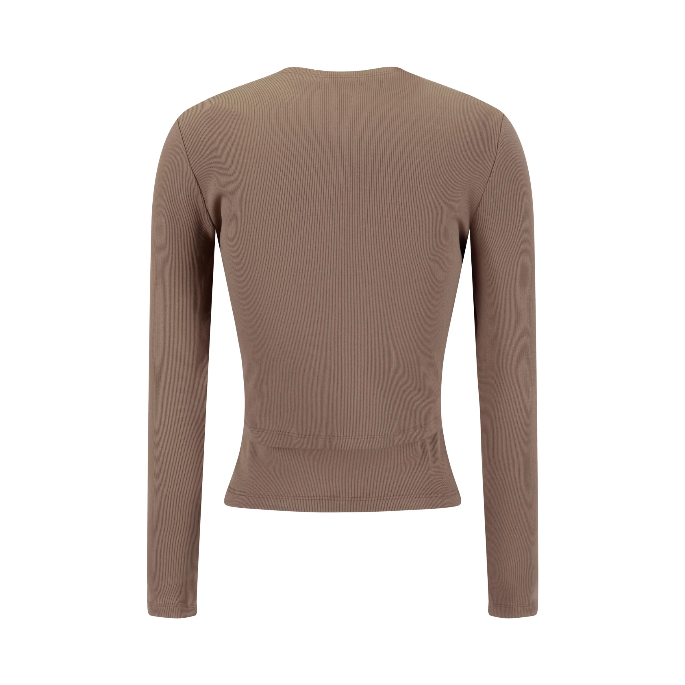 Cropped Ribbed Twin Set- Fawn - Image 3