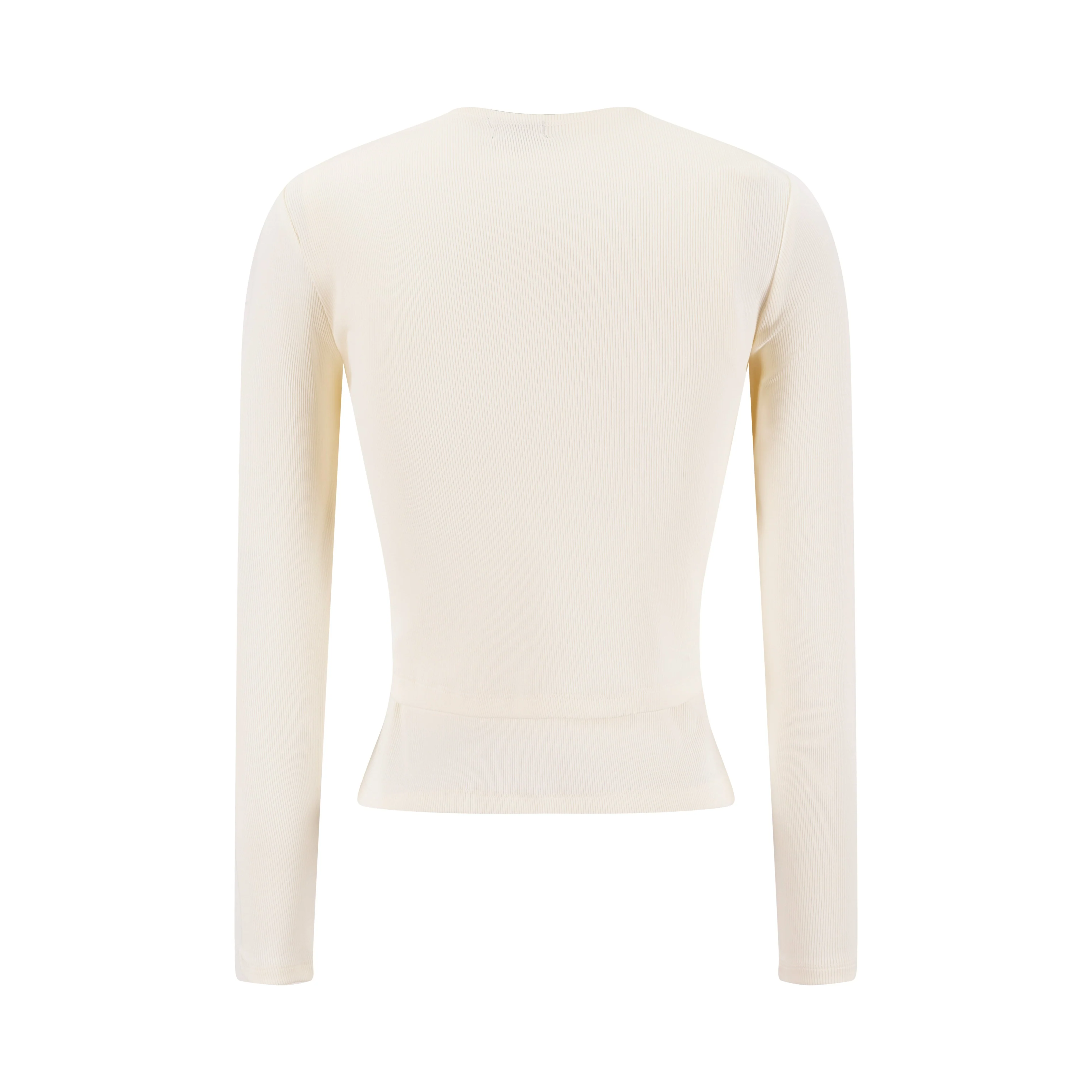 Cropped Ribbed Twin Set- Parchment - Image 3