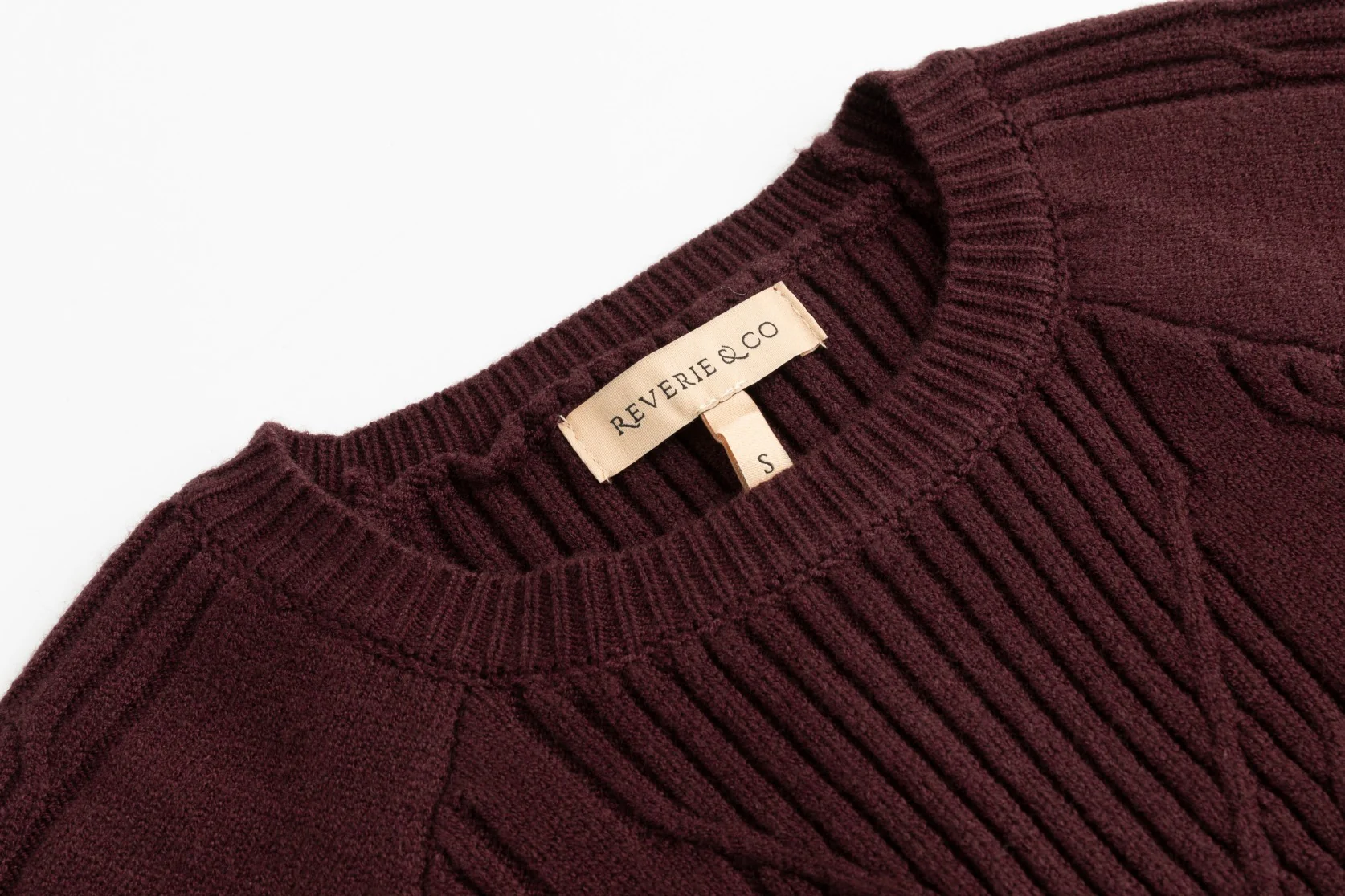 Cropped Textured Sweater - Burgundy - Image 3