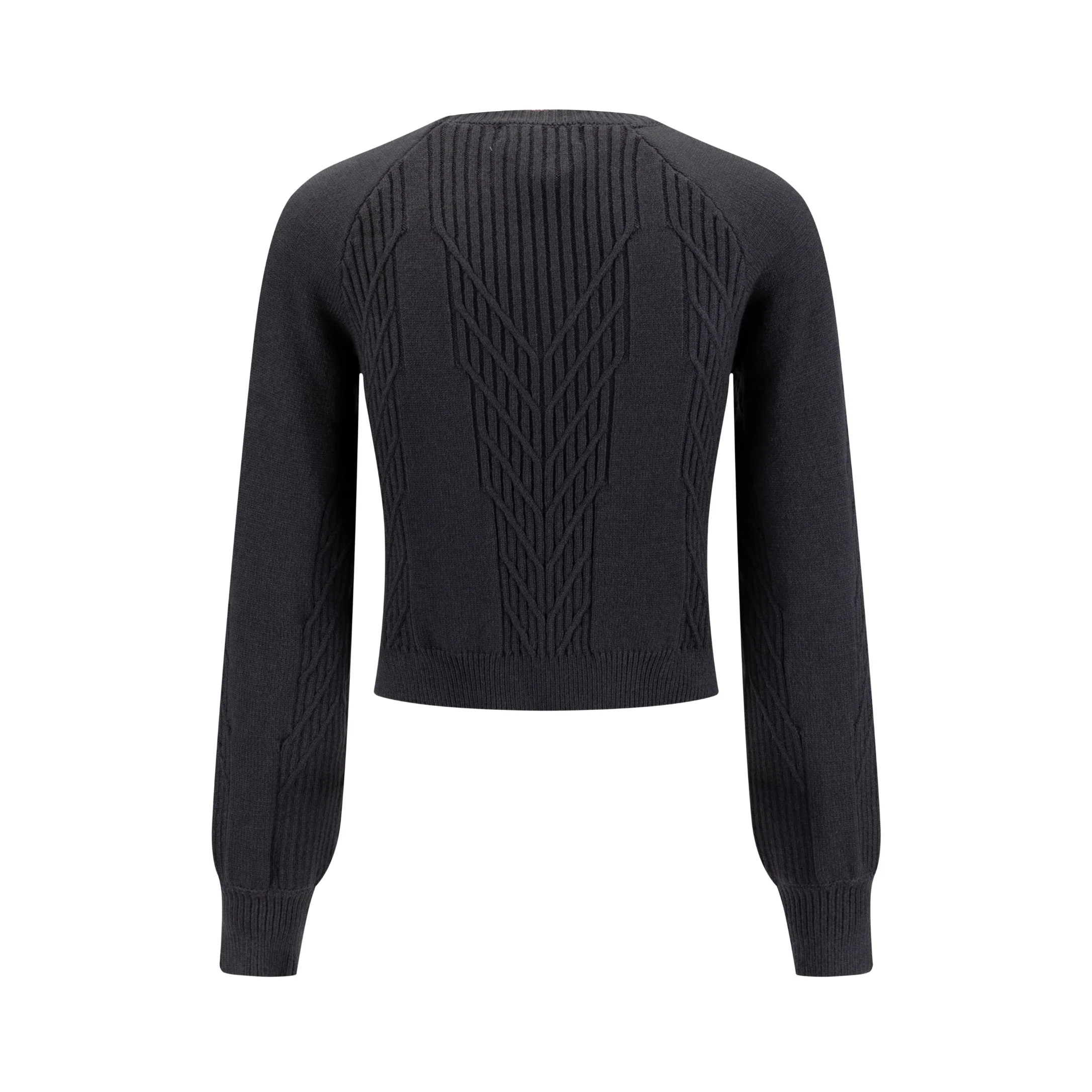 Cropped Textured Sweater - Heather Gray - Image 2