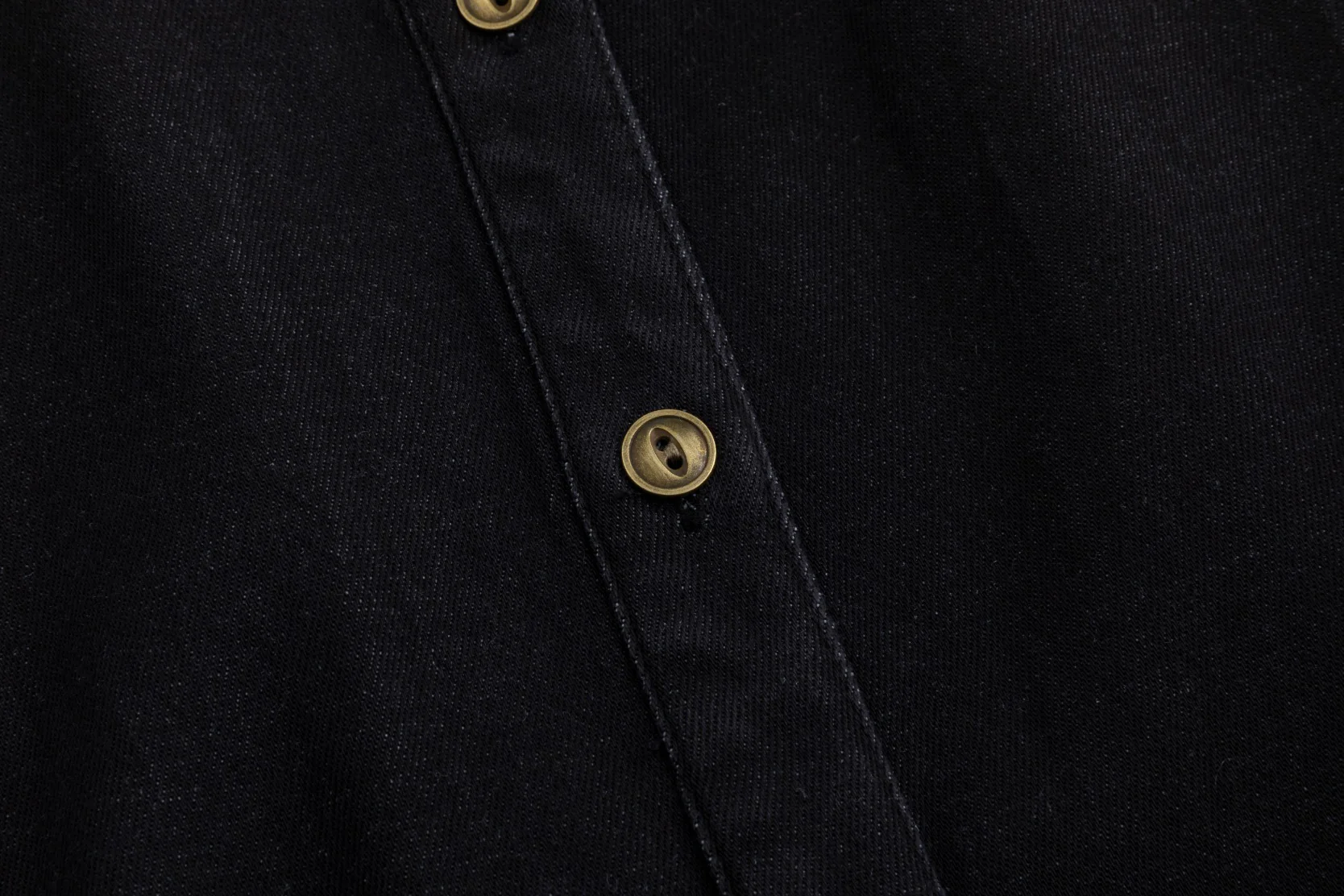 Denim Button Dress - Black - Image 5
