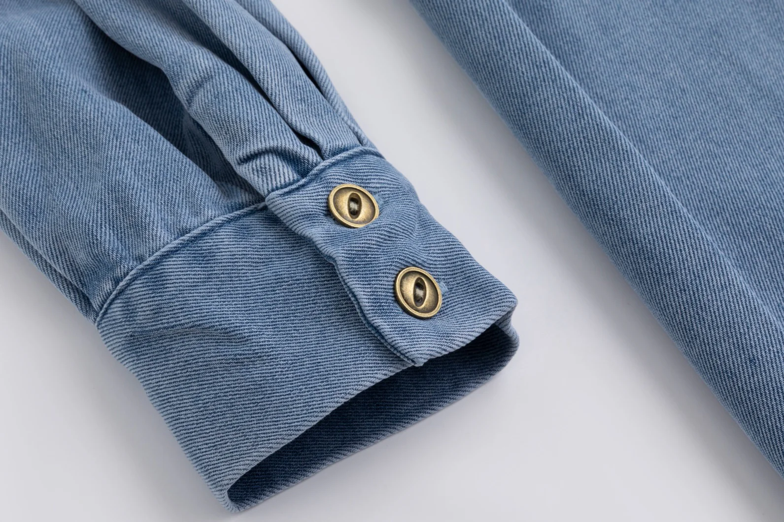 Denim Button Dress - Blue - Image 4