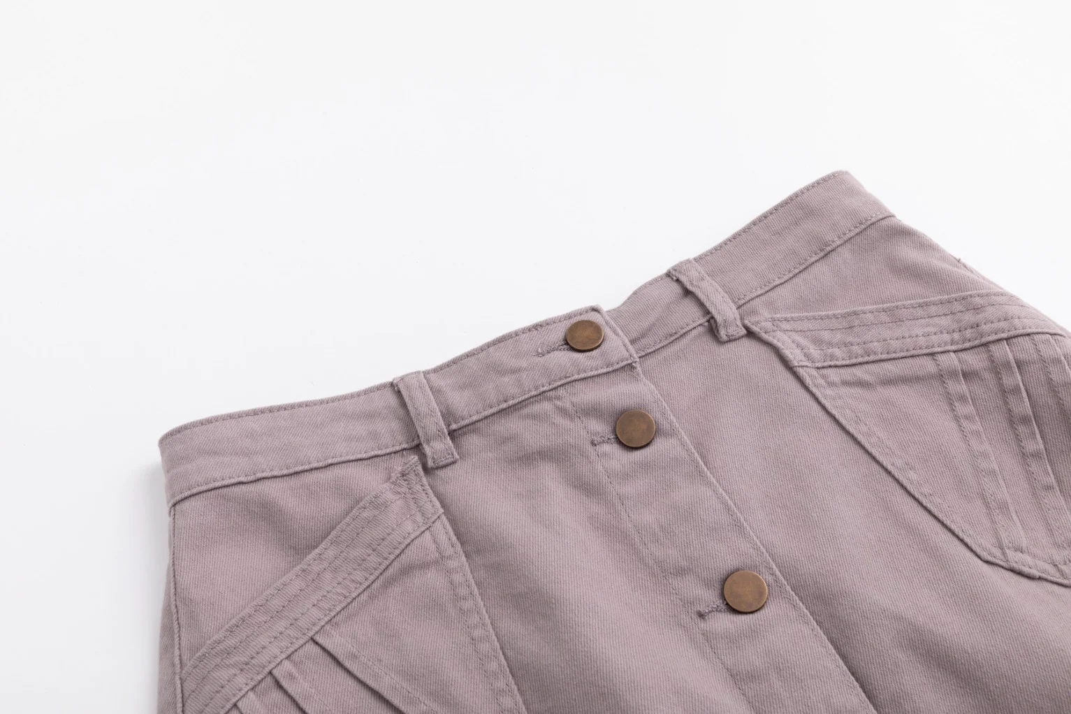 Denim Detail Pocket Skirt - Grey - Image 4