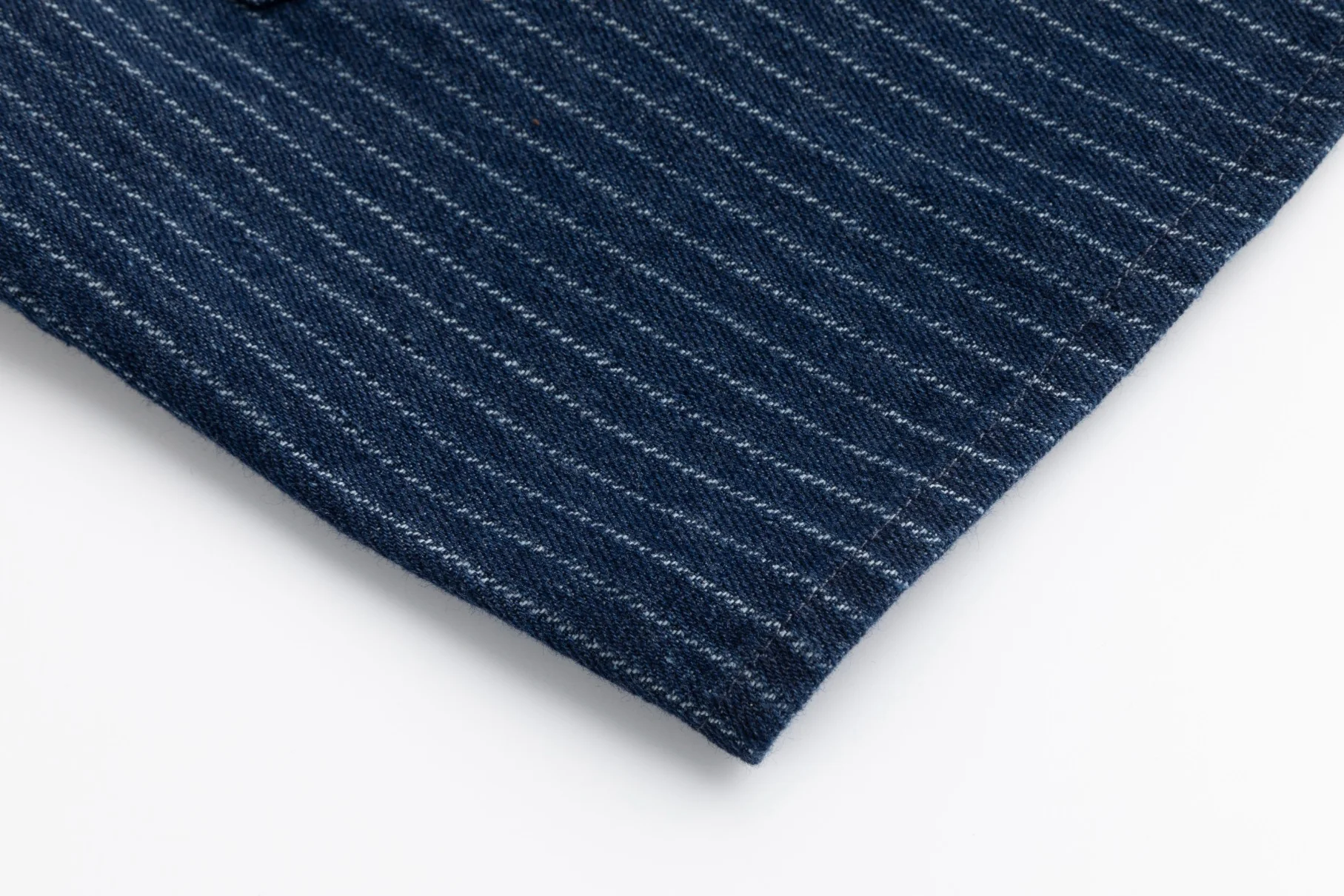 Denim Pin Stripe Button Down Top - Blue - Image 5