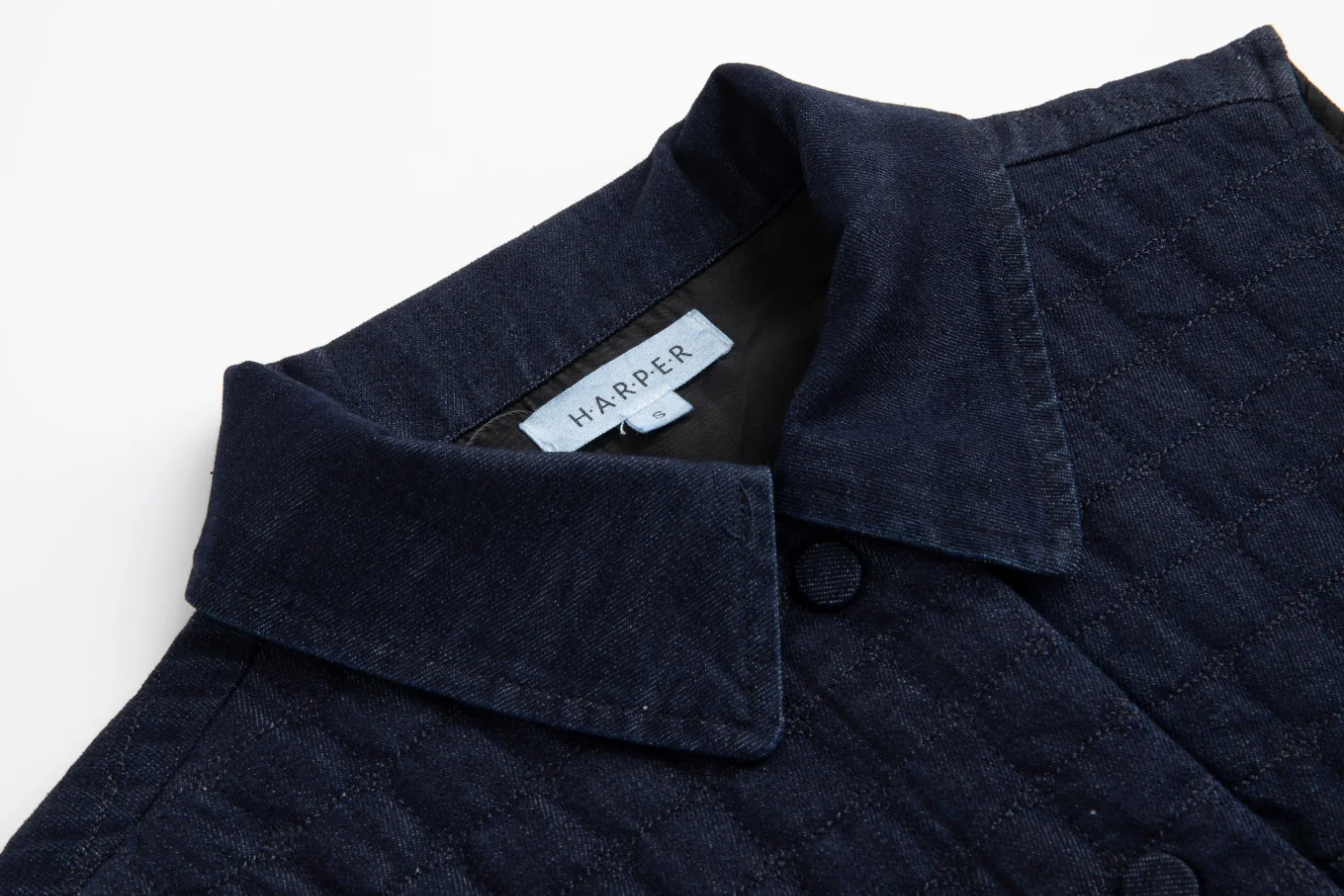 Denim Quilted Vest - Navy - Image 4