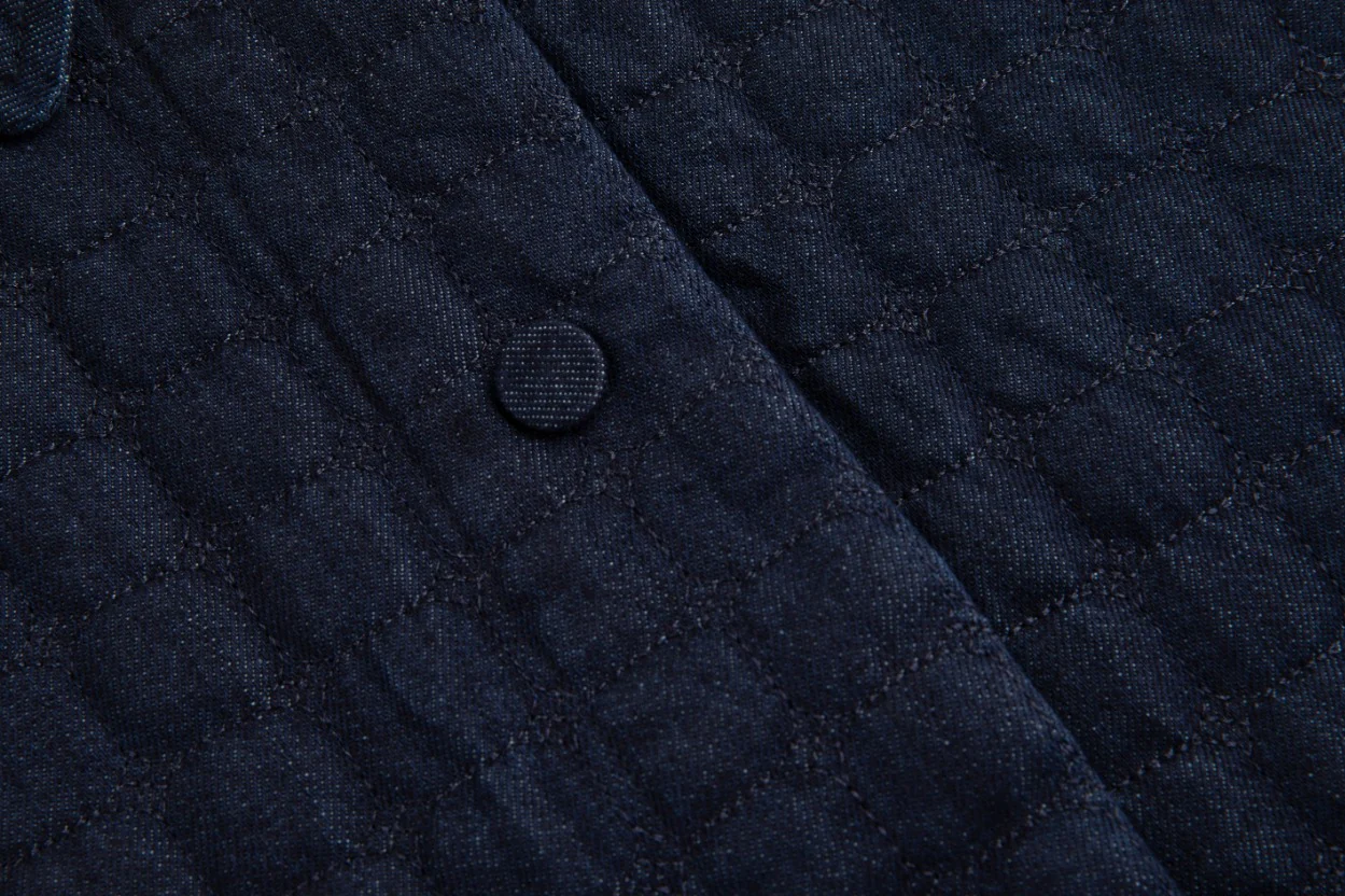 Denim Quilted Vest - Navy - Image 5