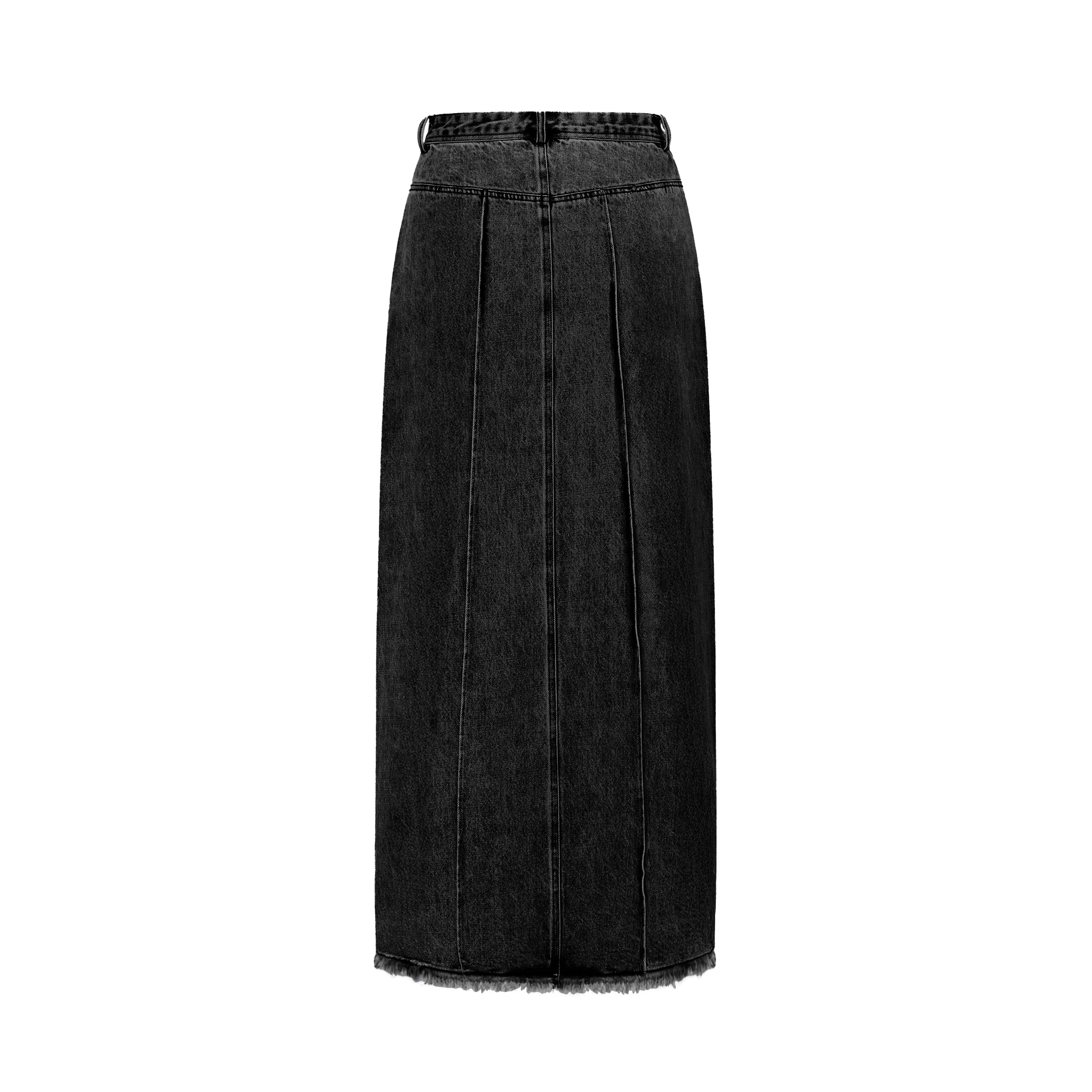 Denim Seam Skirt - Black Denim - Image 3