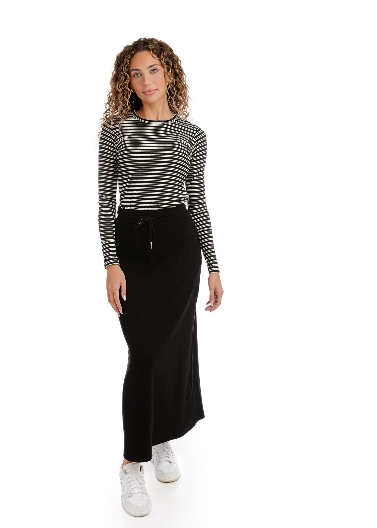 Double Striped T-Shirt - Black/Cream - Image 4