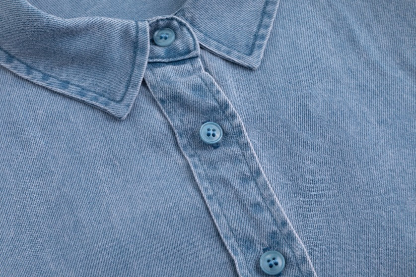 Drawstring Denim Dress - Blue - Image 6