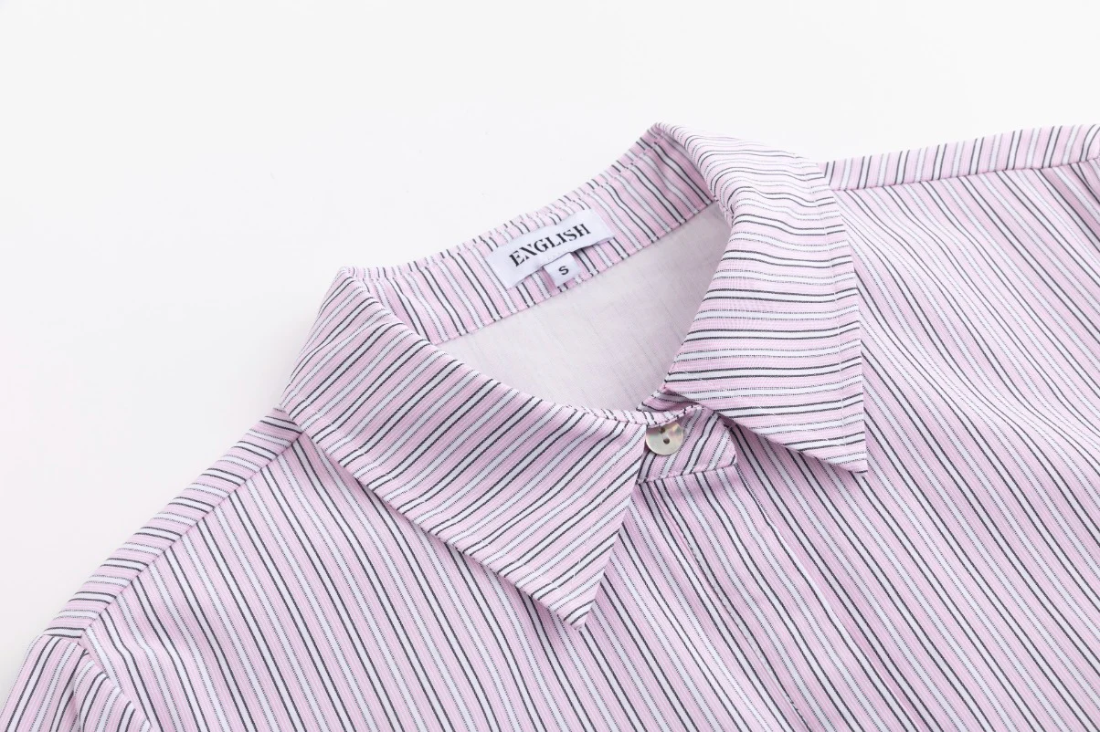 Drawstring Detail Striped Dress - Pink - Image 4