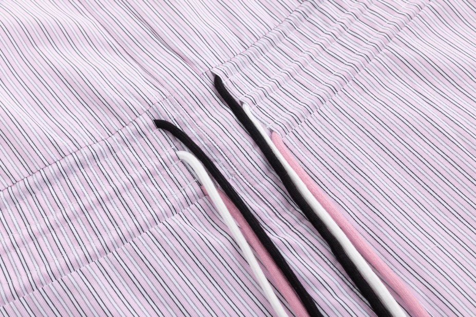 Drawstring Detail Striped Dress - Pink - Image 6