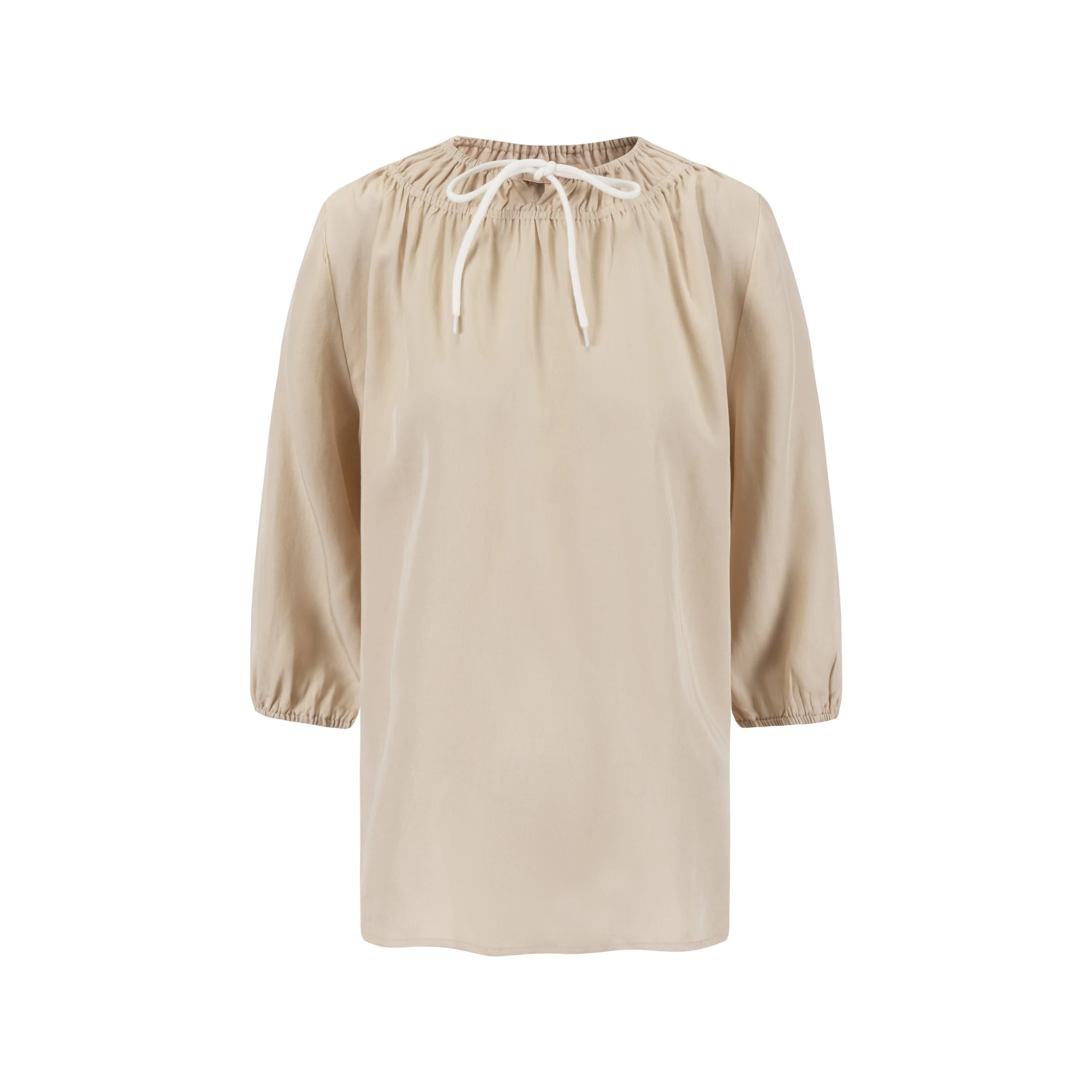 Drawstring Neckline Top- Parchment - Image 2