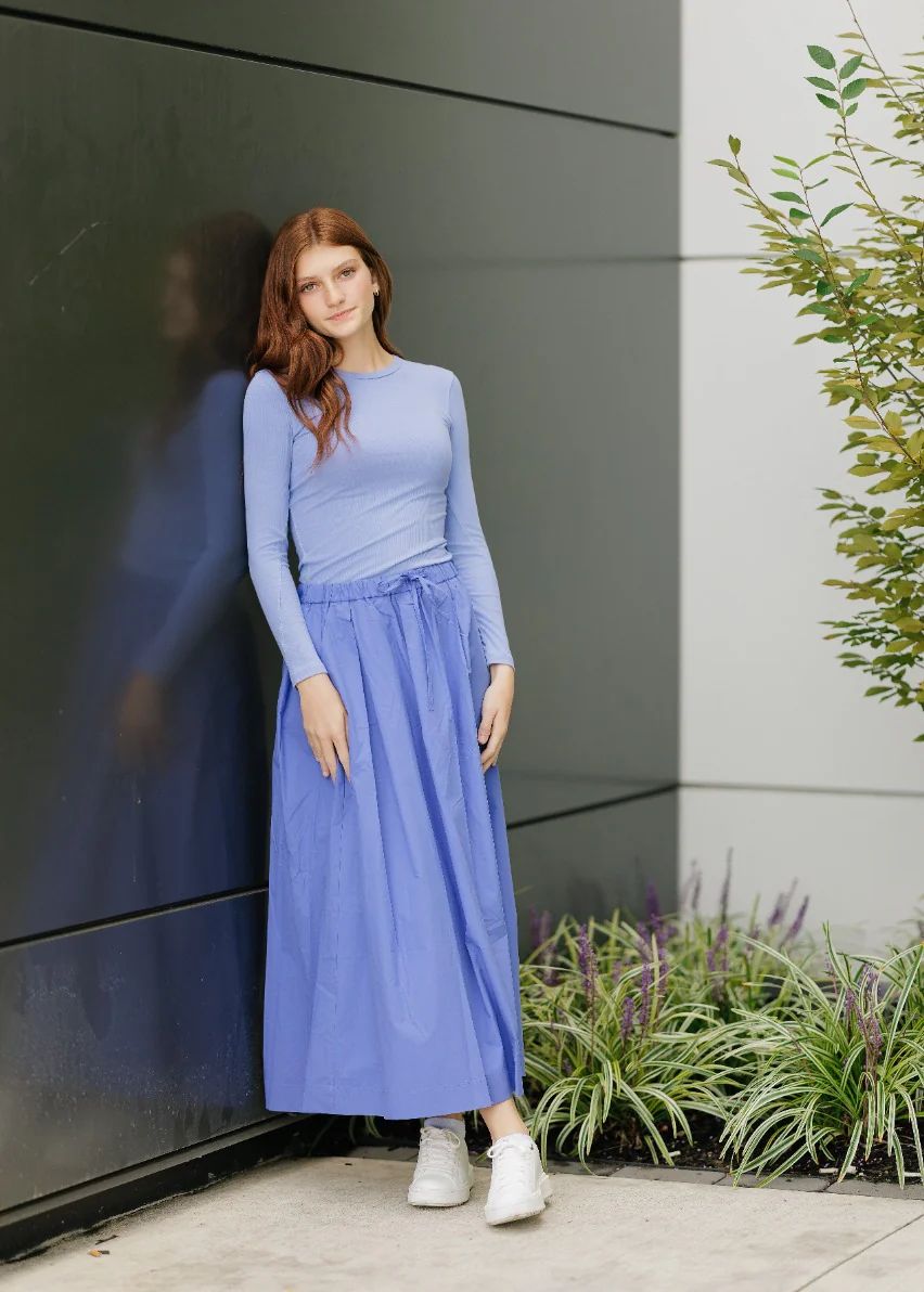 Drawstring Pocket Skirt - Lavender - Image 3