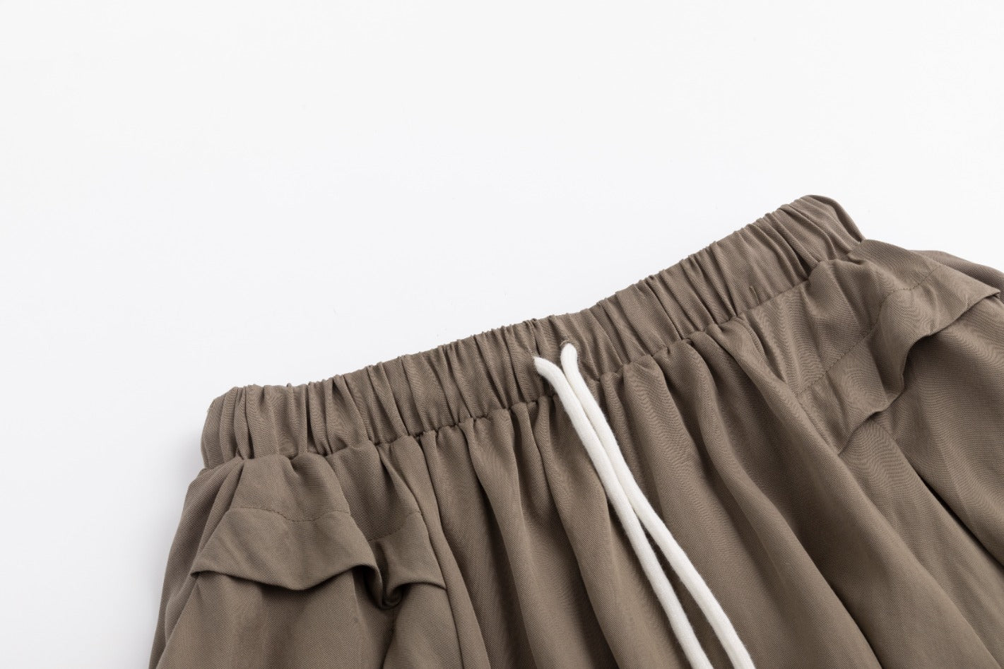 Drawstring Waistband Skirt- Fawn - Image 5