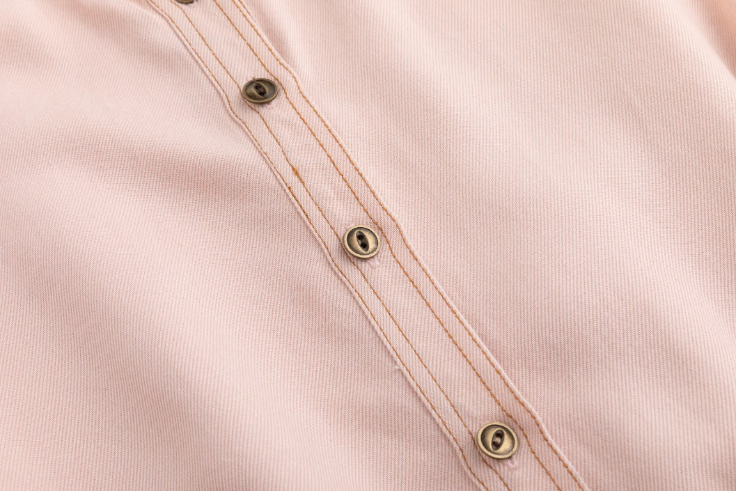 Drawstring Washed Denim Jumper - Tan - Image 6