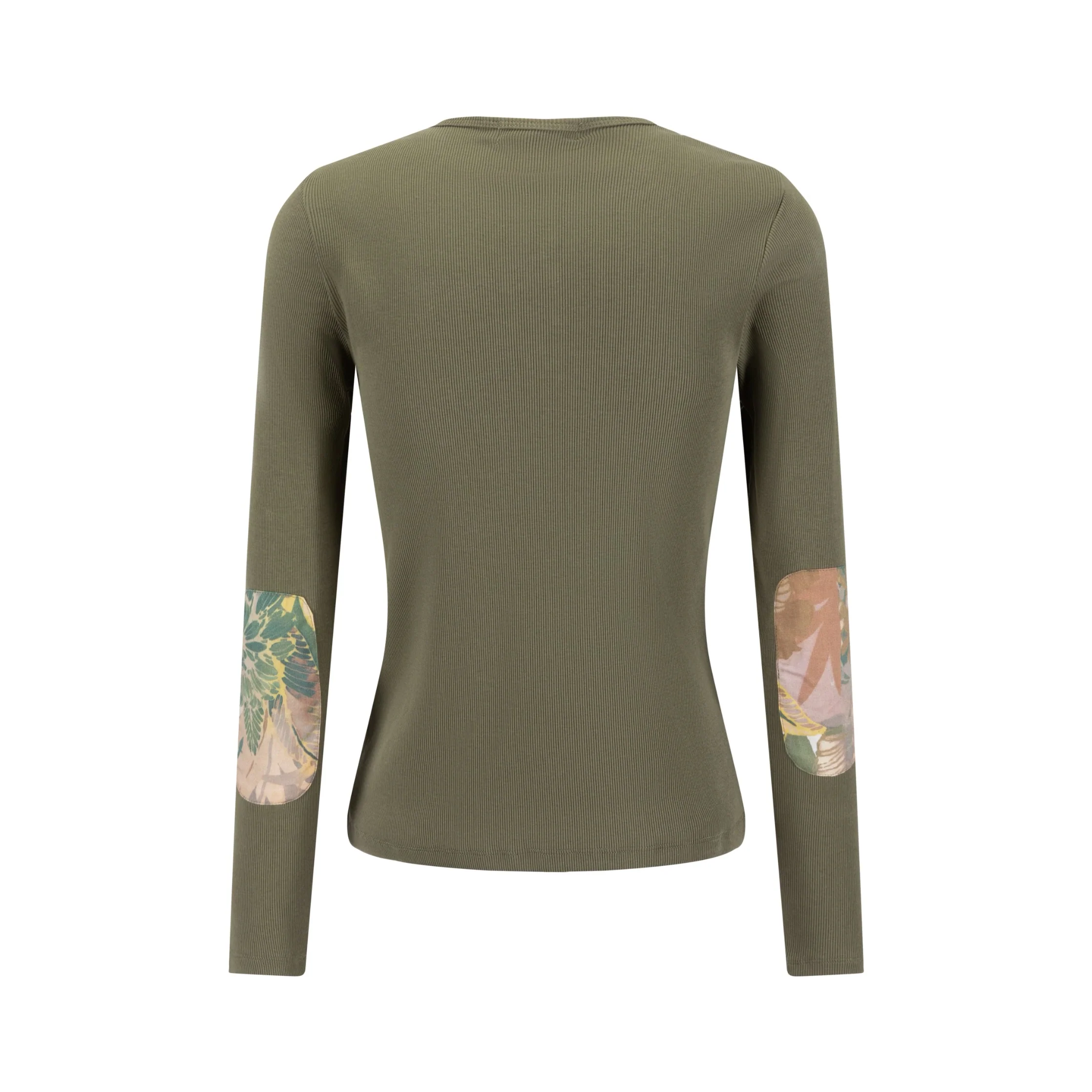 Elbow Patch T Shirt - Green Moss - Image 3