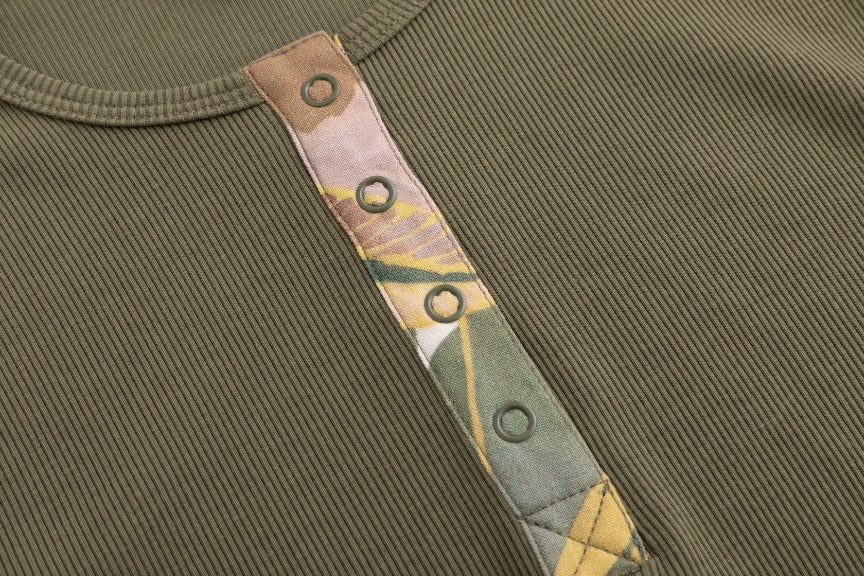 Elbow Patch T Shirt - Green Moss - Image 6