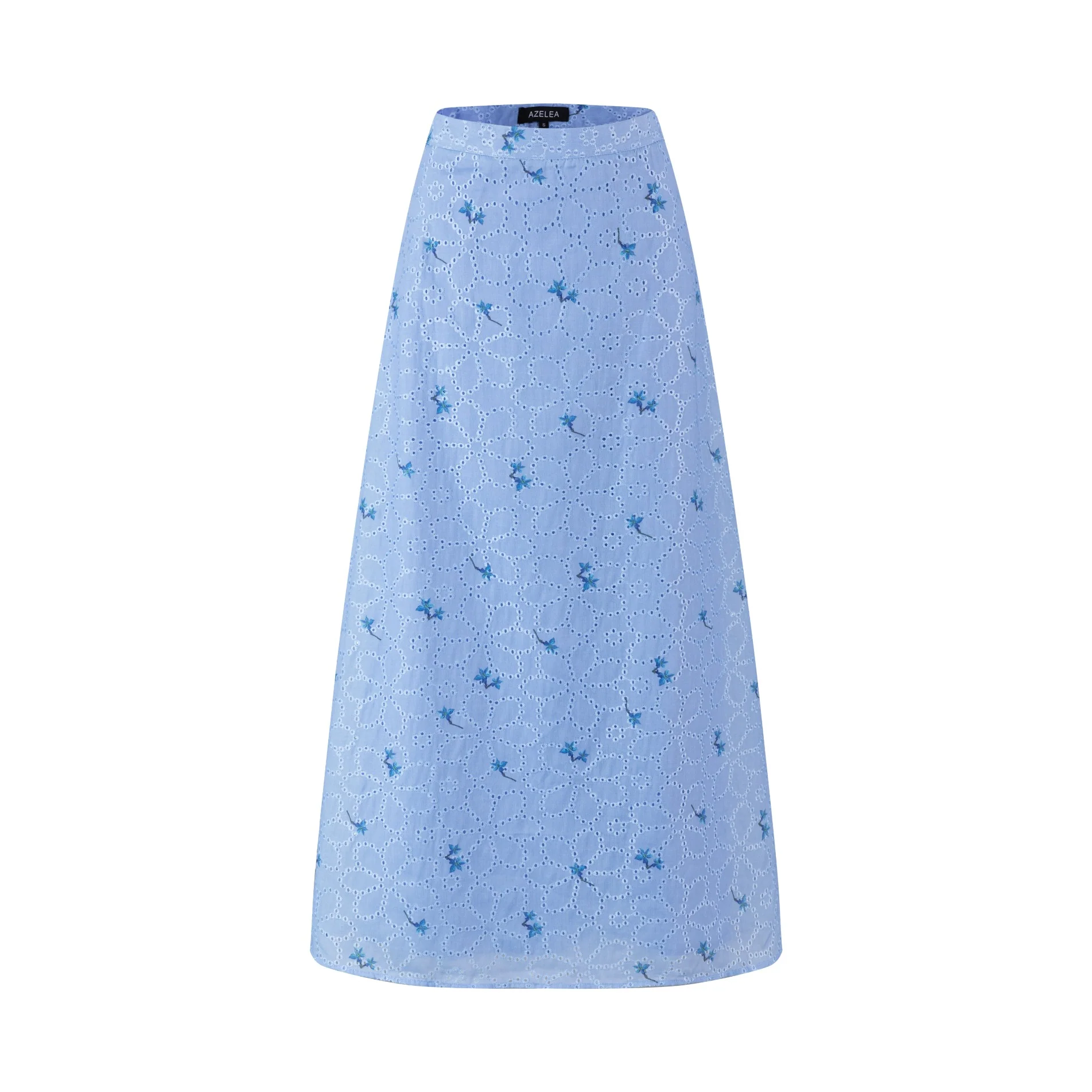 Eyelet Floral Skirt - Blue - Image 2