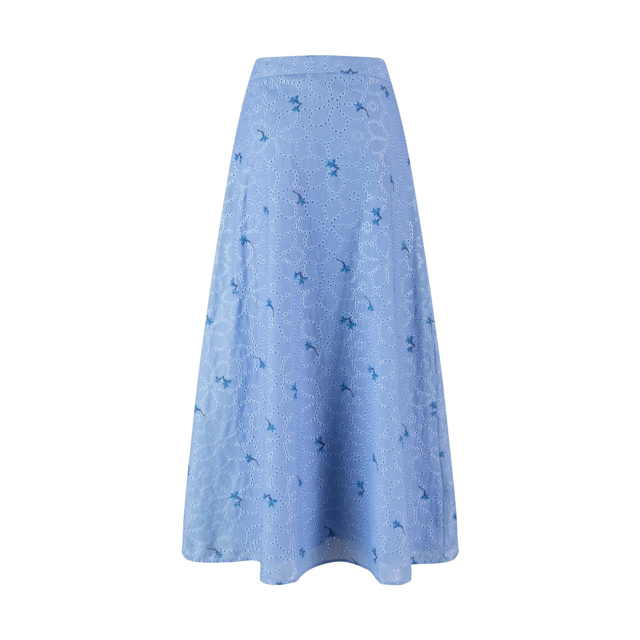 Eyelet Floral Skirt - Blue - Image 3