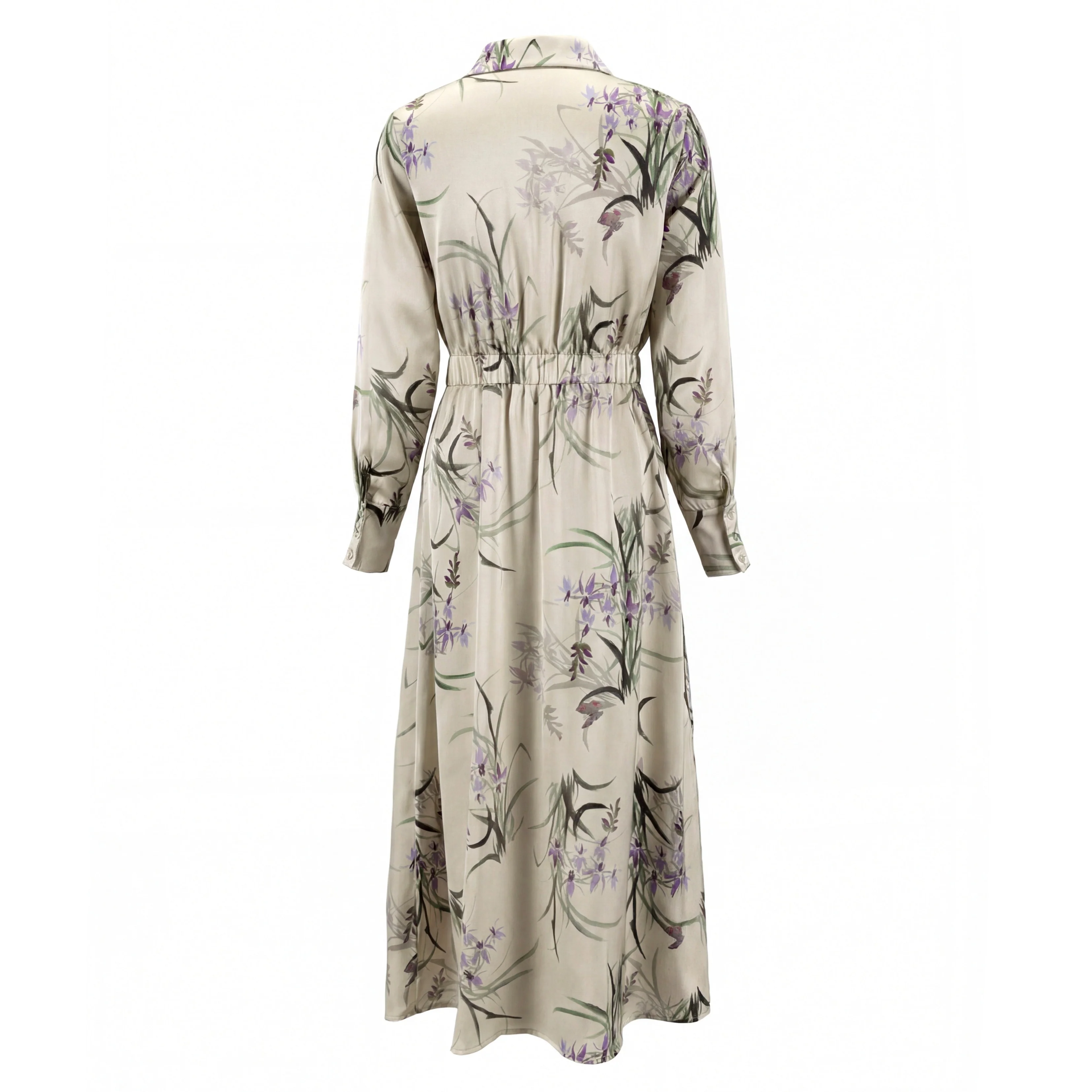 Floral Button-Front Dress With A Soft Drape And Tie Waist. - Image 3