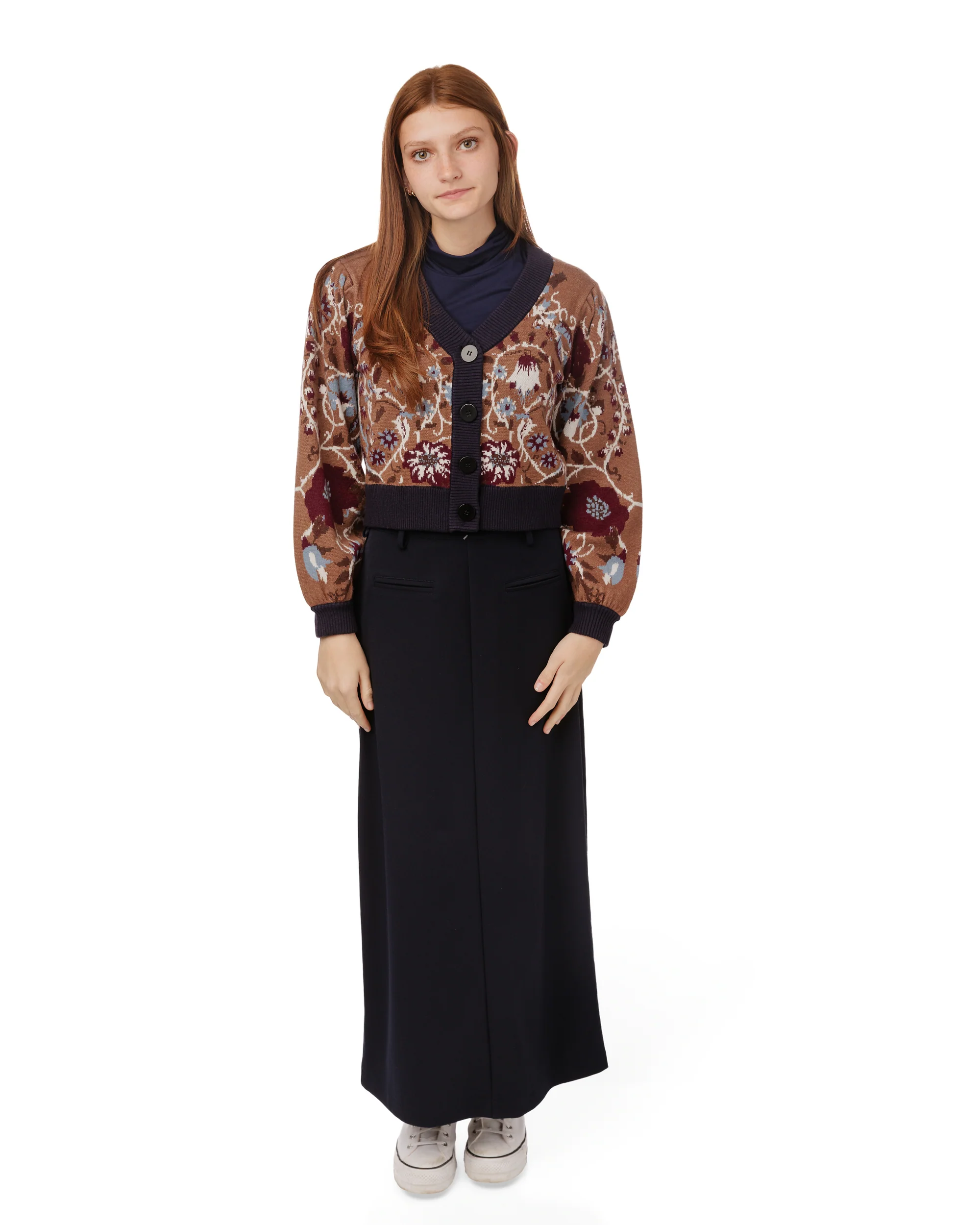 Floral Cardigan - Brown - Image 3