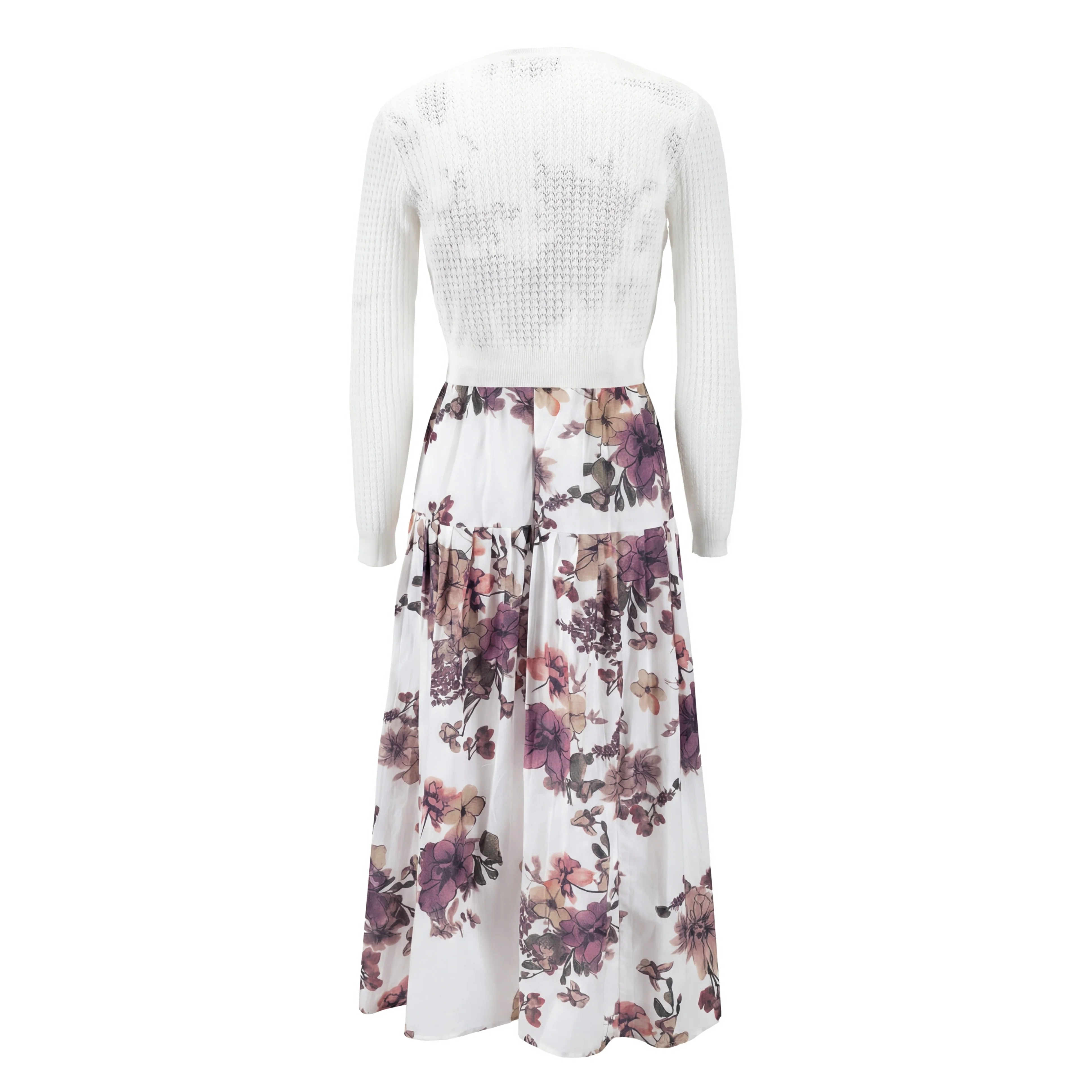 Floral Mauve Overlay Dress - Image 3