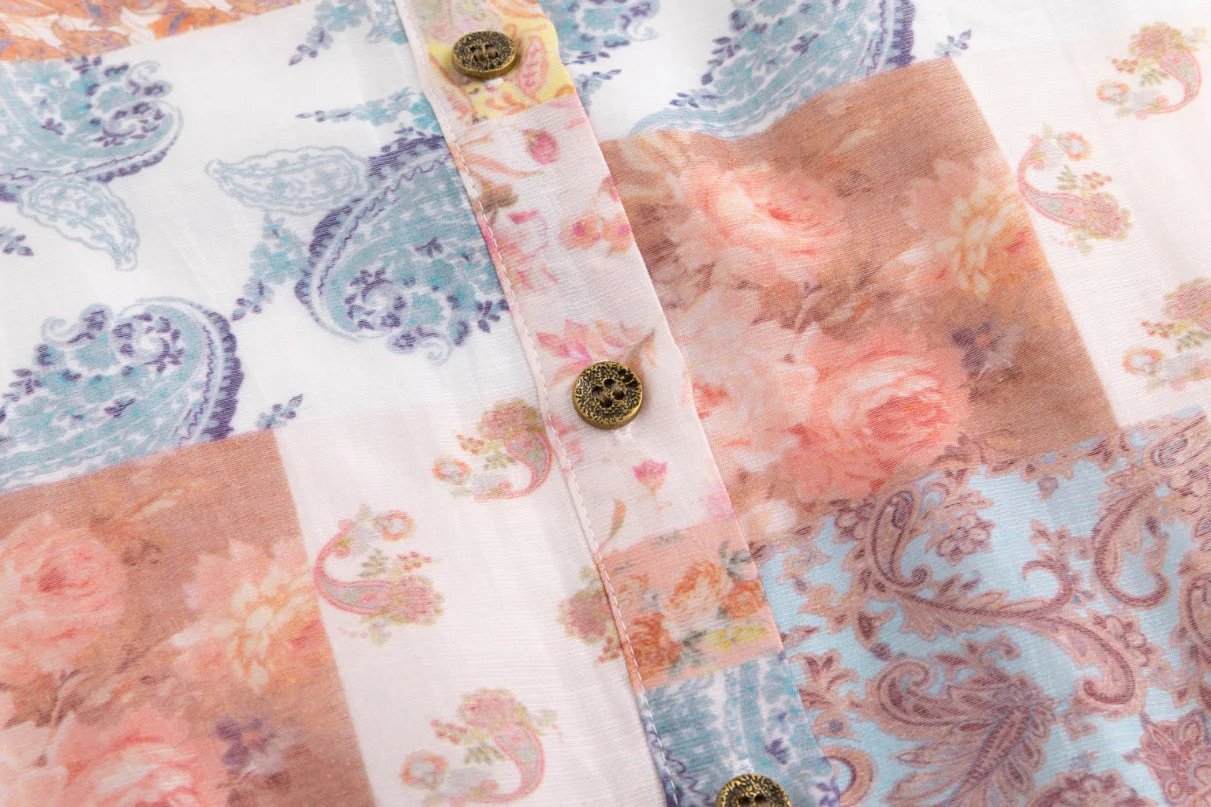 Floral Patchwork Printed Dress - Image 6