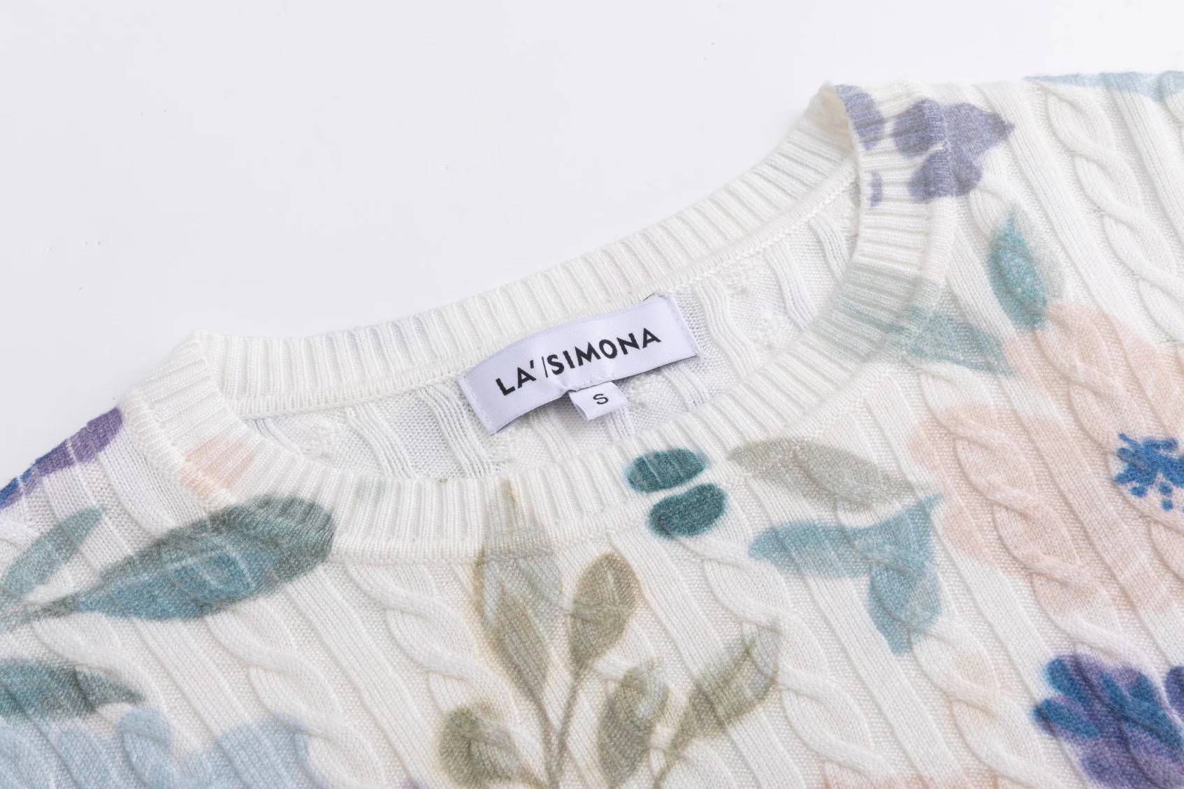 Floral Printed Cable Knit Top - Image 5