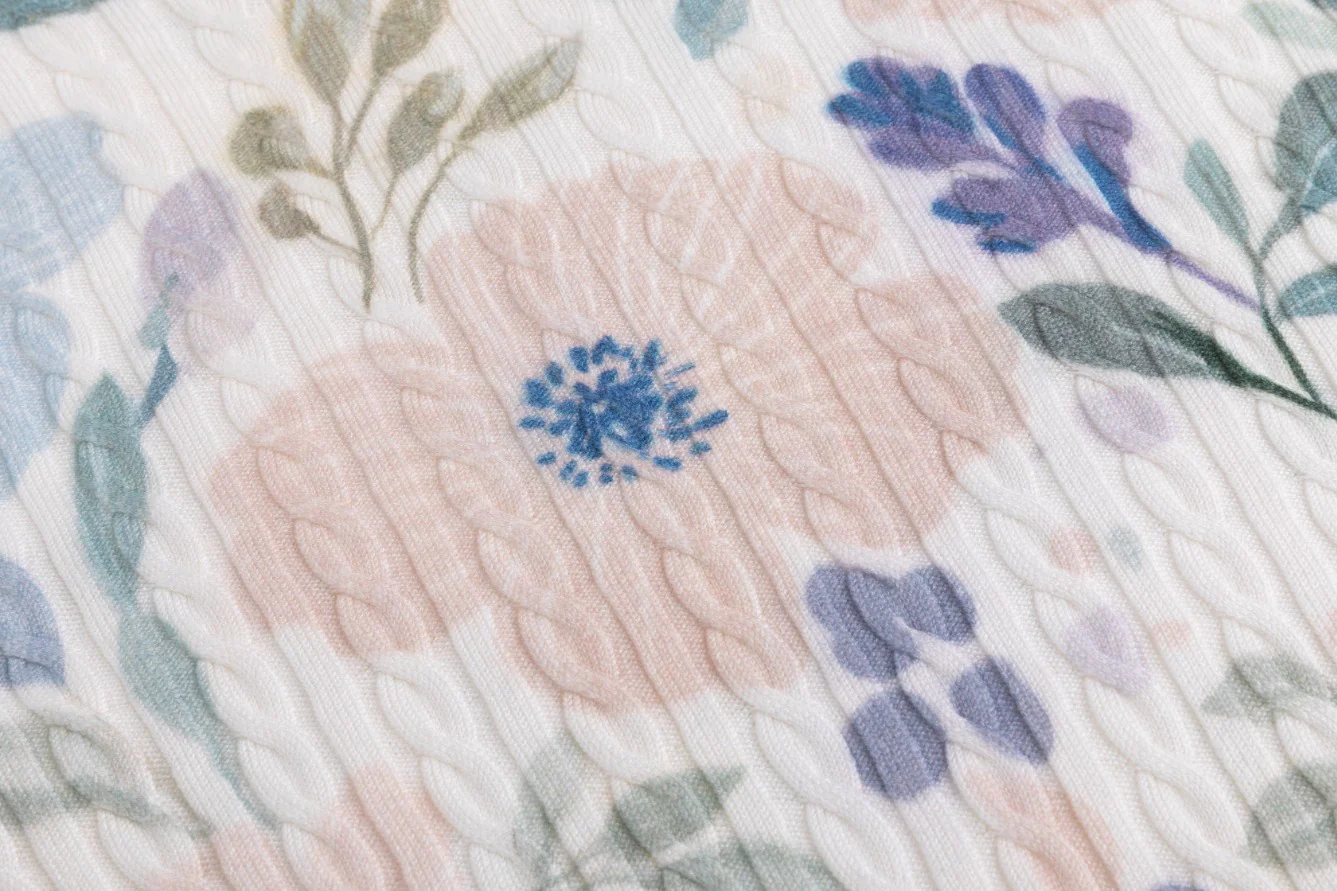 Floral Printed Cable Knit Top - Image 6