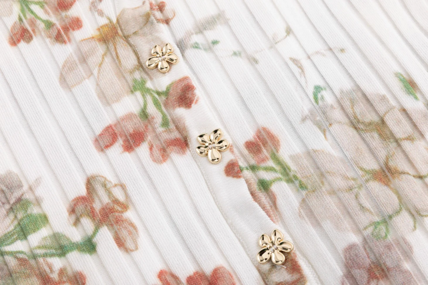 Floral Printed Ivory Overlay Dress - Image 6