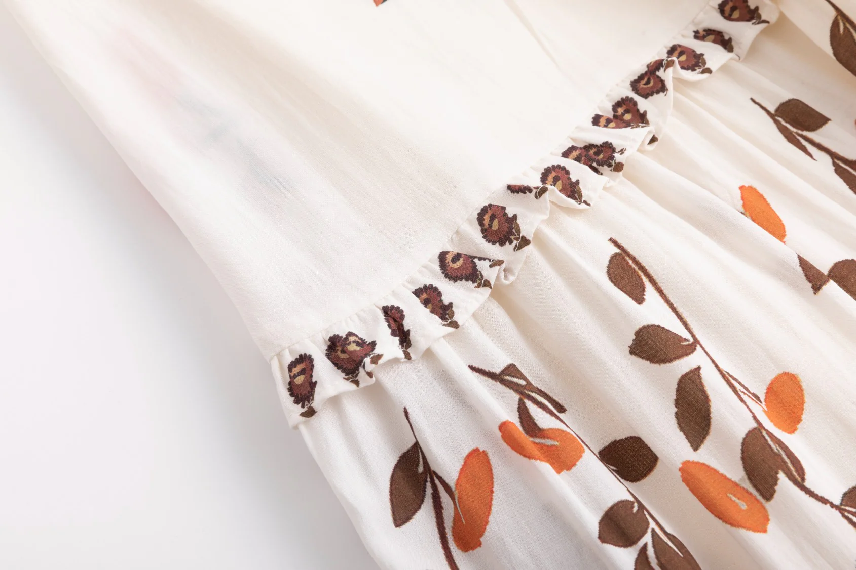 Floral Printed Linen Dress - Image 6
