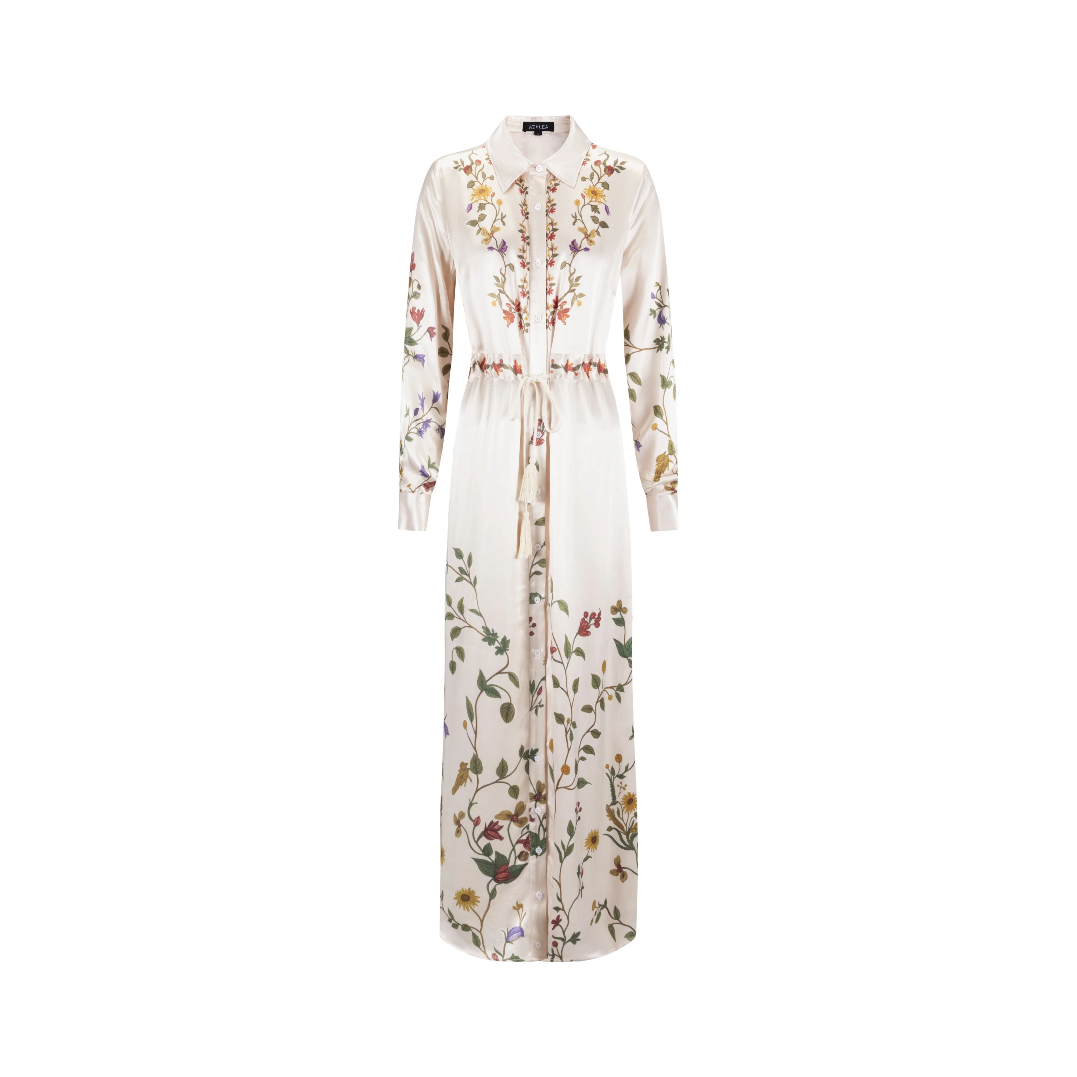 Floral Satin Drawstring Dress - Image 2