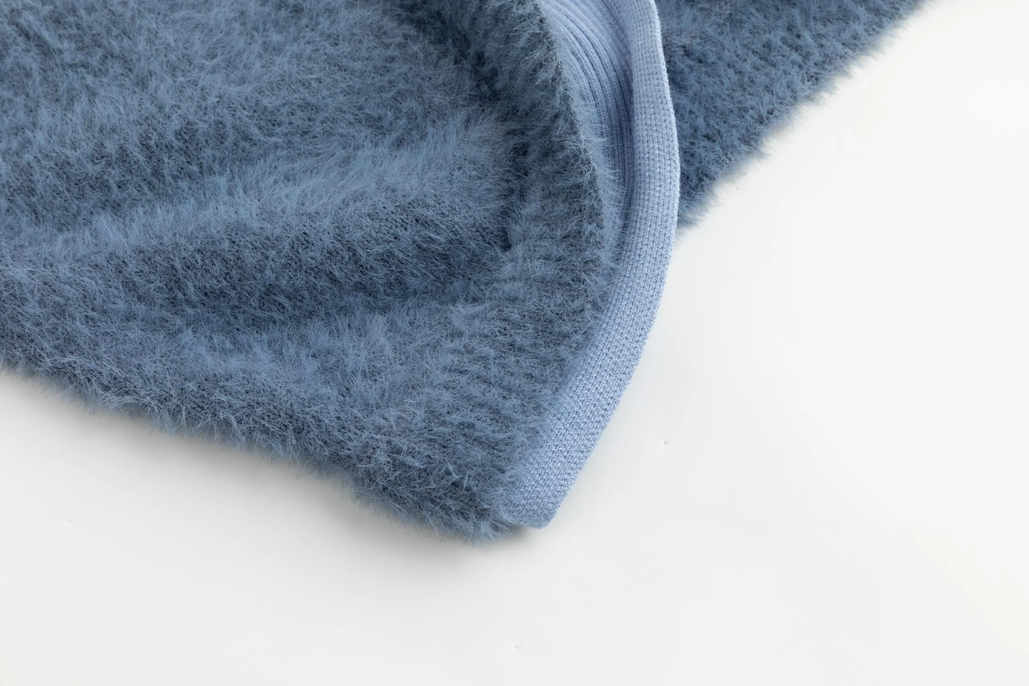 Fluffy Knit Cardigan - Blue - Image 6